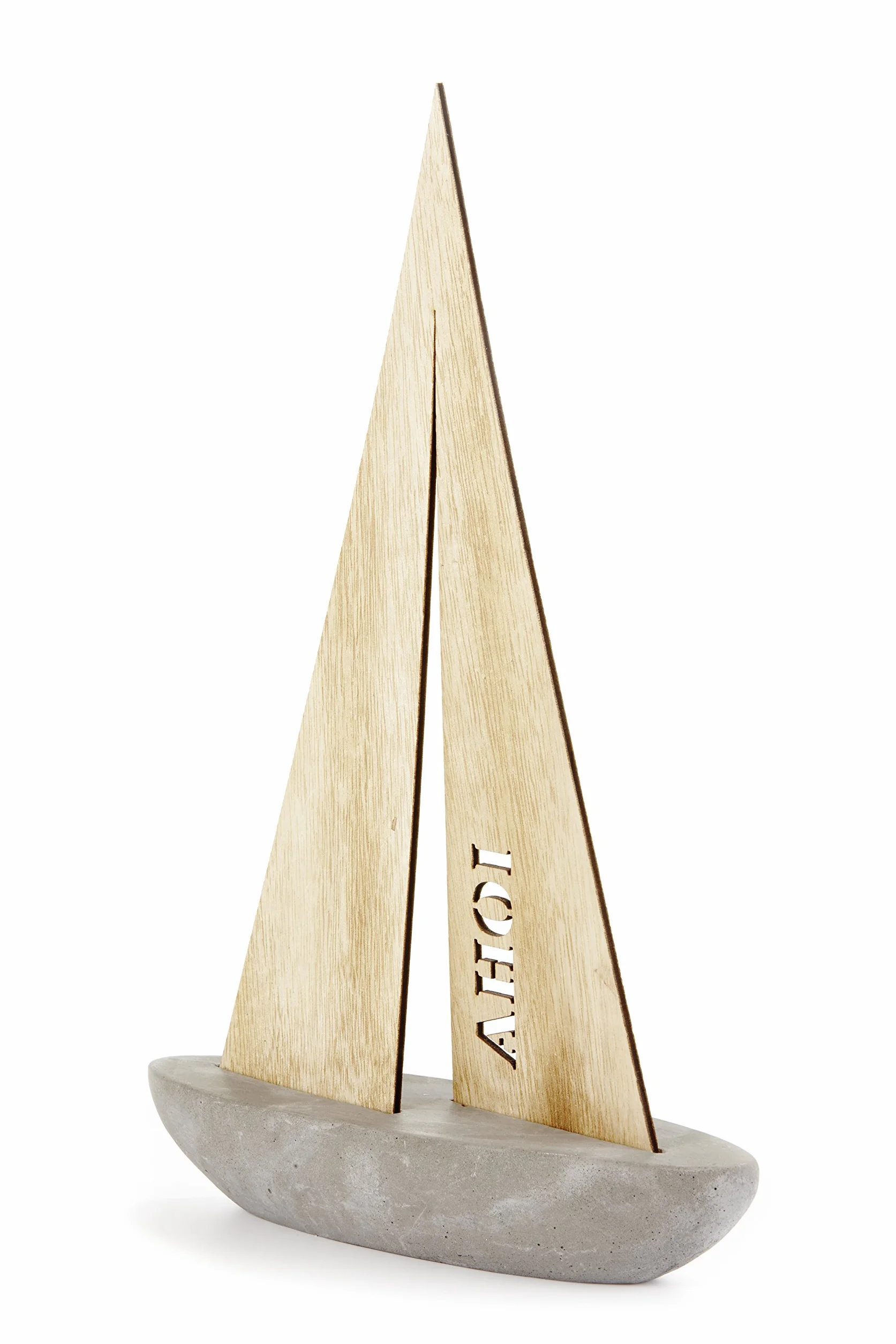Heitmann Deco Statek żaglowy z kamienia i drewna 23x7x34 cm dekoracja morska