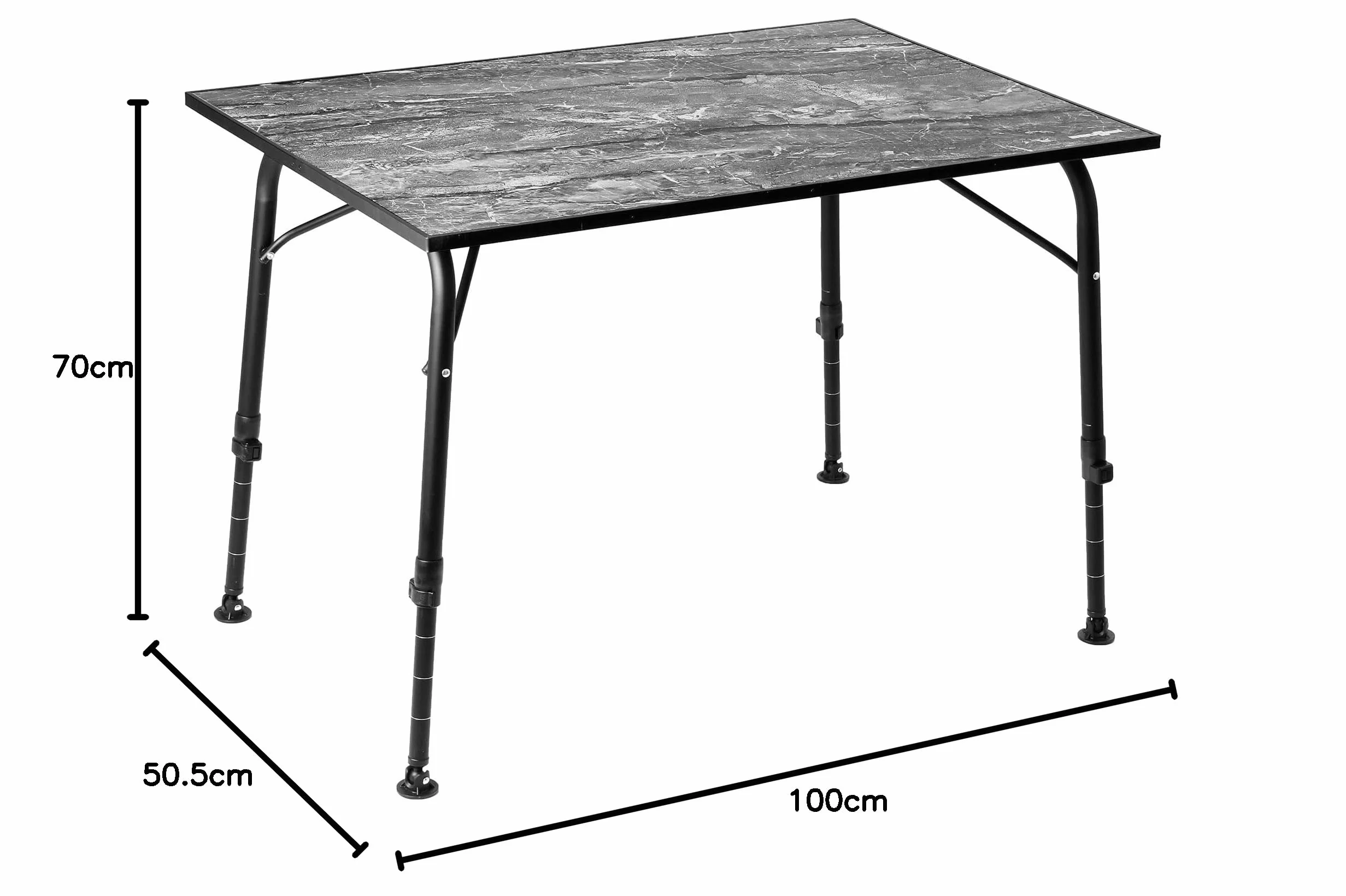 BRUNNER Składany i Ultralight stół na zewnątrz, camping, ogród, taras aluminiowy - ELU' 100 - odporny na warunki atmosferyczne, wytrzymały z zakresem do 30 kg