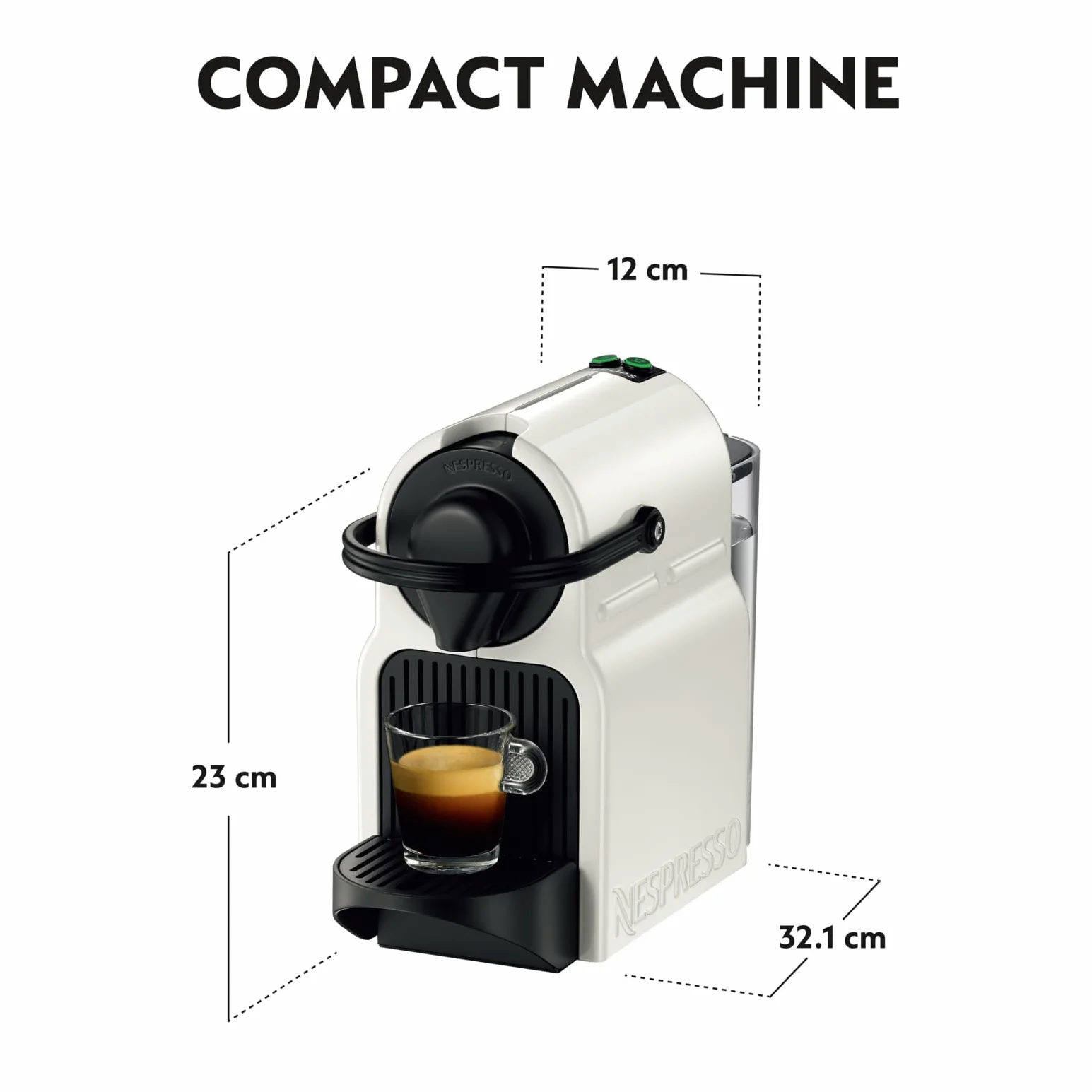 Krups Nespresso Inissia Ekspres do Kawy, Biały, 1260.0W 230.0V