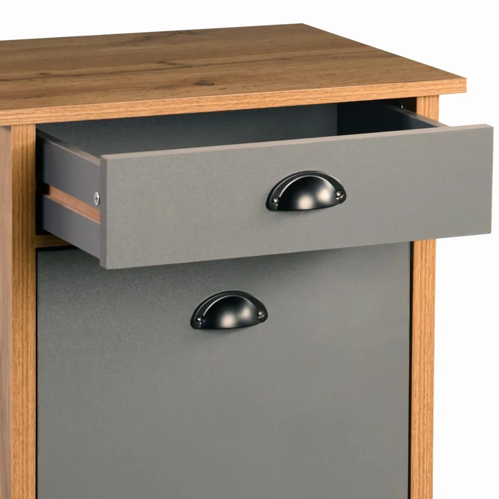 Kesper | Wózek kuchenny z systemem segregacji śmieci, materiał: płyta pilśniowa, wymiary: szer. 50 x wys. 79 x gł. 37 cm, kolor: brązowy, szary | 25528 13