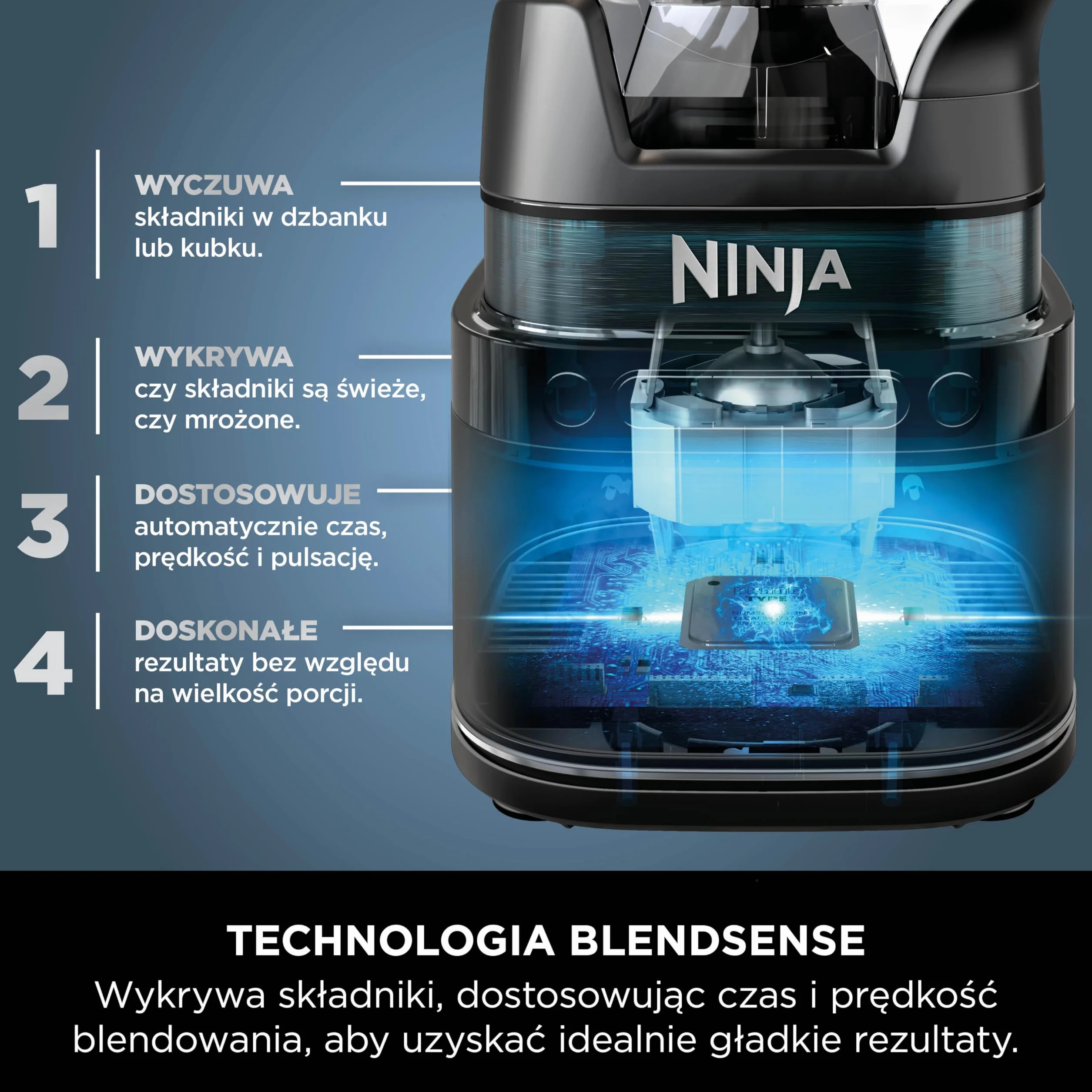 Ninja TB401EUSTGD 3-in-1 Detect Processor Pro Blender, robot kuchenny, ostrze do ciasta, kubki, dzbanek, złoty odcień kamienia