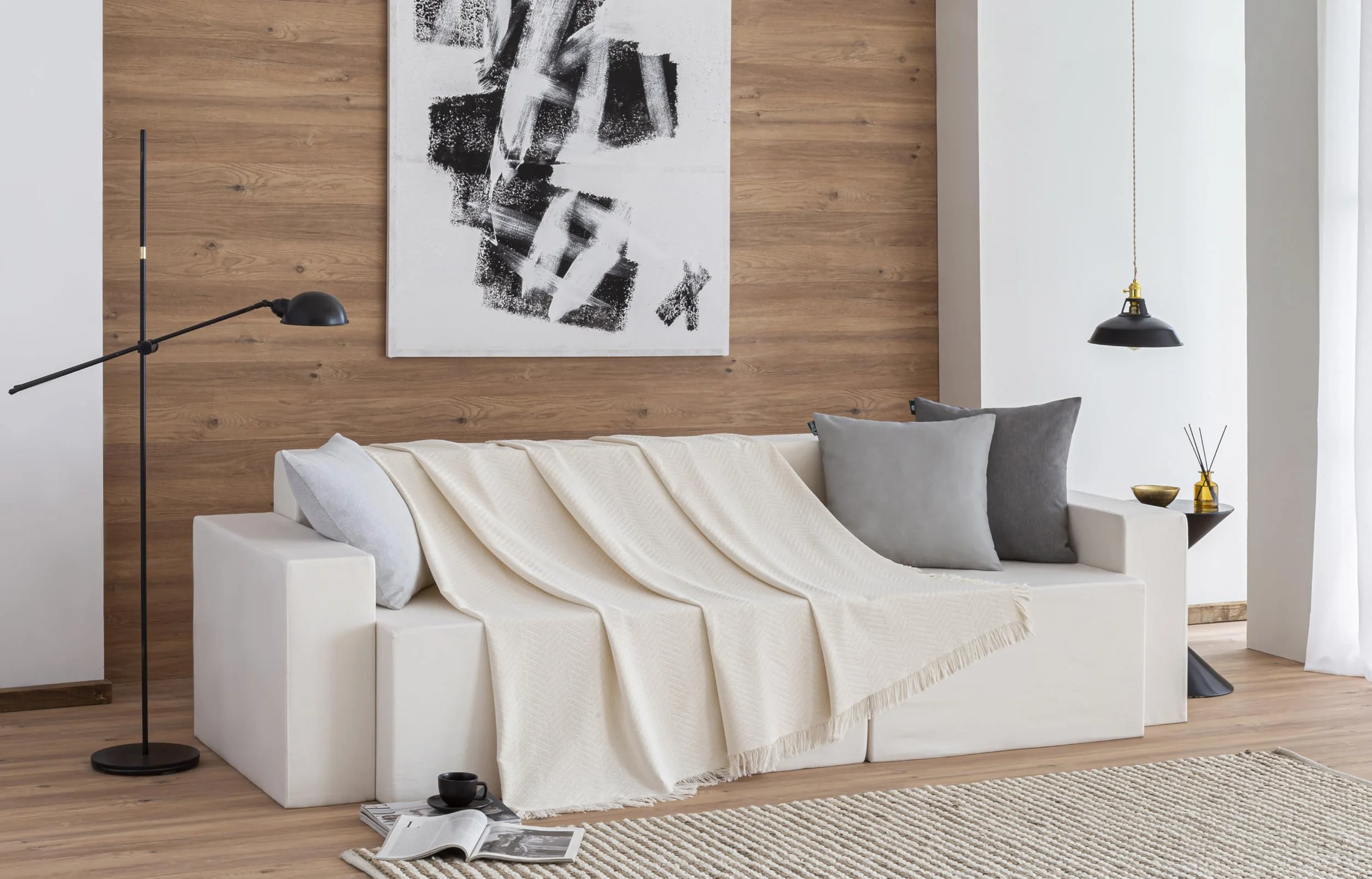 Todocama Wielofunkcyjna Narzuta na Sofę 125x180 cm Kremowy Wyprodukowano w Hiszpanii