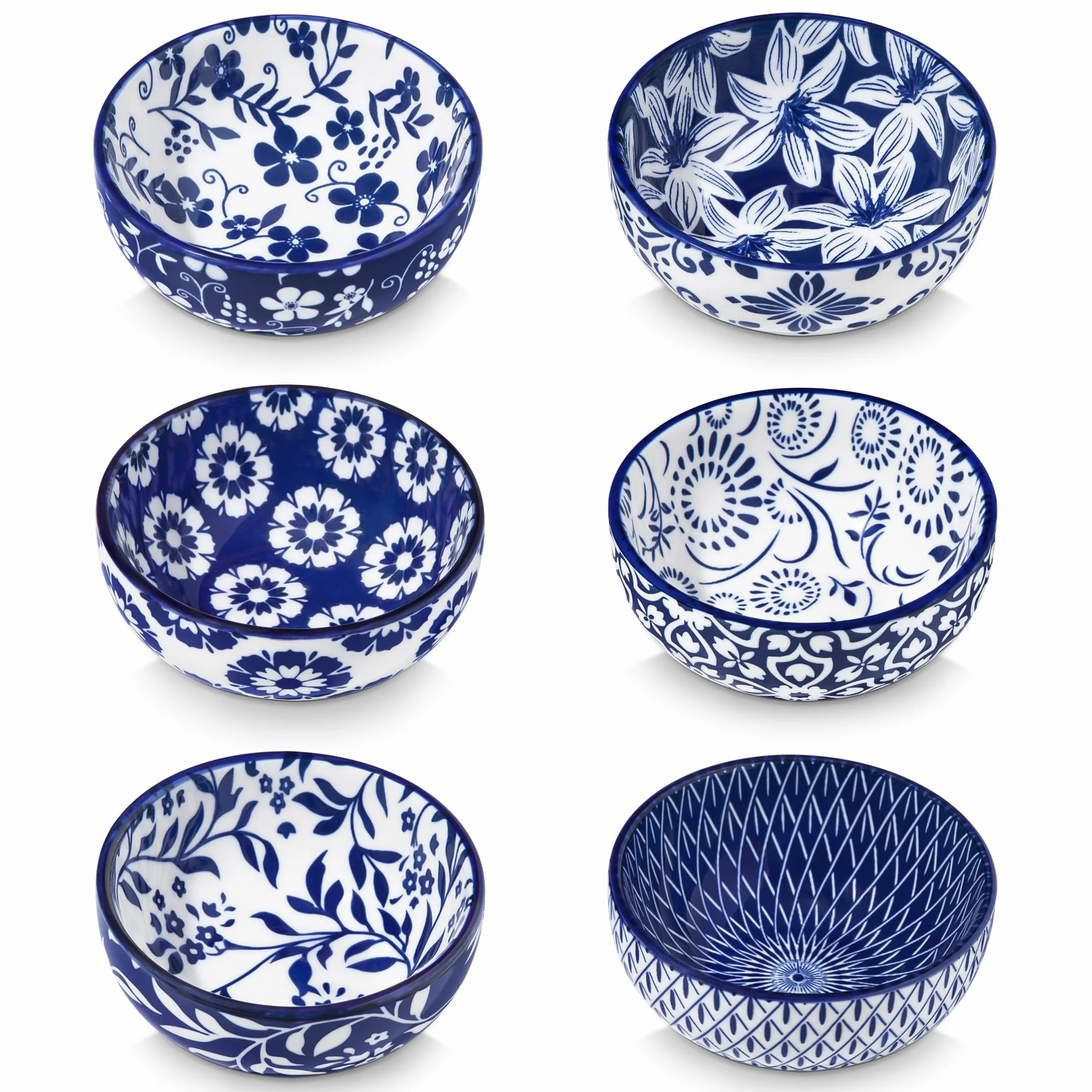 vancasso Selene ceramiczne miski do maczania, zestaw 6 sztuk, 80 ml, do serwowania sosów, mini miseczek do serwowania przystawek do sosu sojowego, sushi, przypraw i przystawek, nadają się do kuchenki