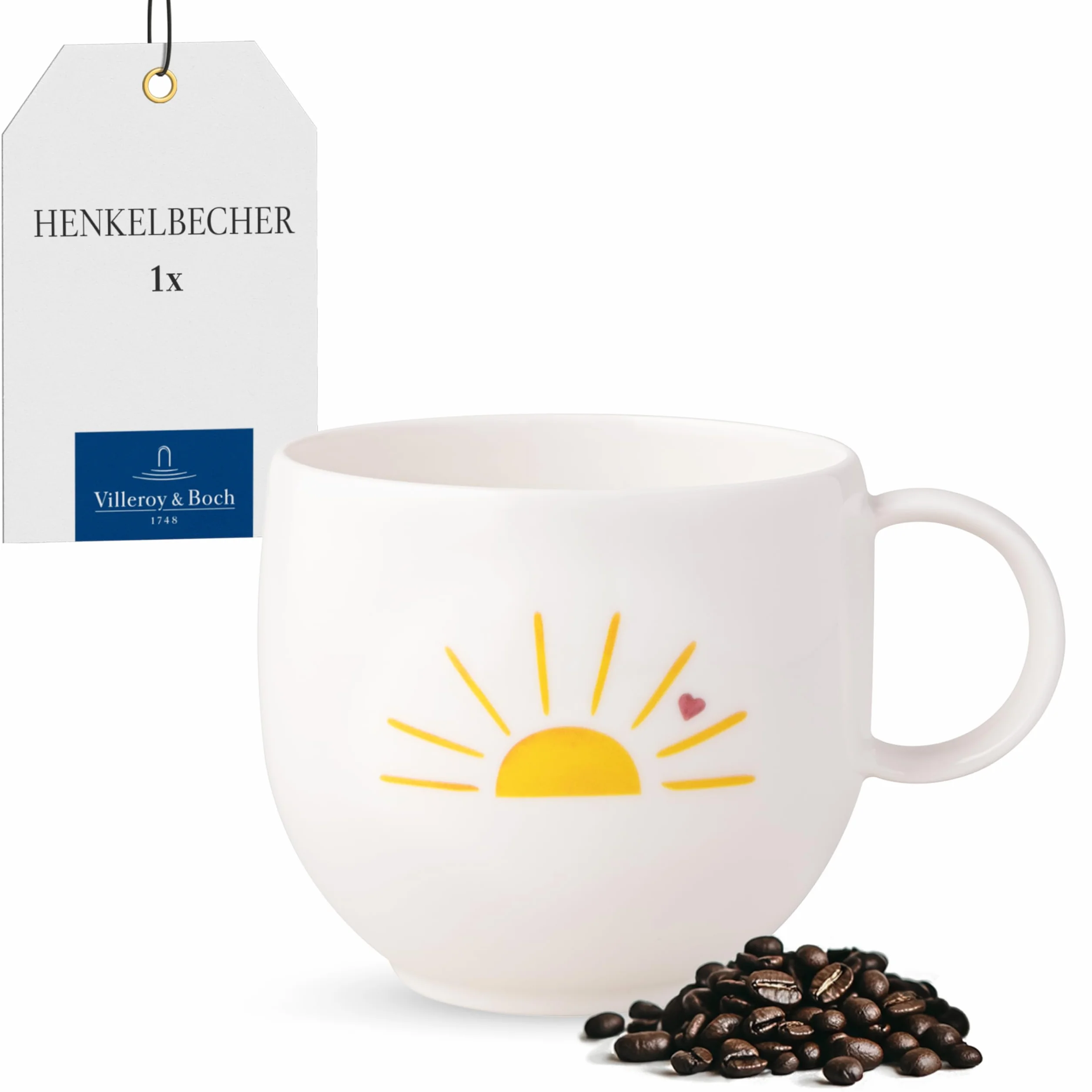 Villeroy & Boch With Love kubek z uchem Hello Sunshine porcelana filiżanka do kawy i herbaty
