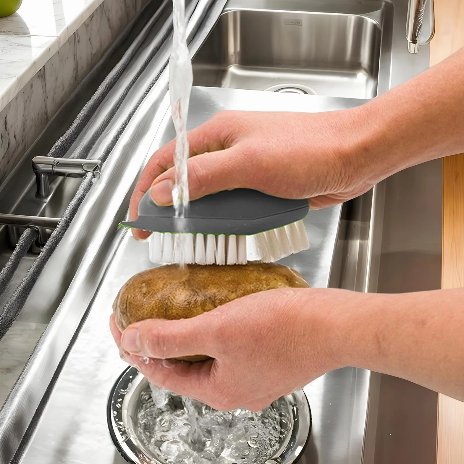 Vegetable Brush Scrubber | Vegetable Cleaning Brush | Soft Veggie Scrubber | Adorable Veggie Scrubber | Fruit Brush Scrubber | Portable Vegetable Brush Scrubber For Potatoes, Eggs & Mushrooms