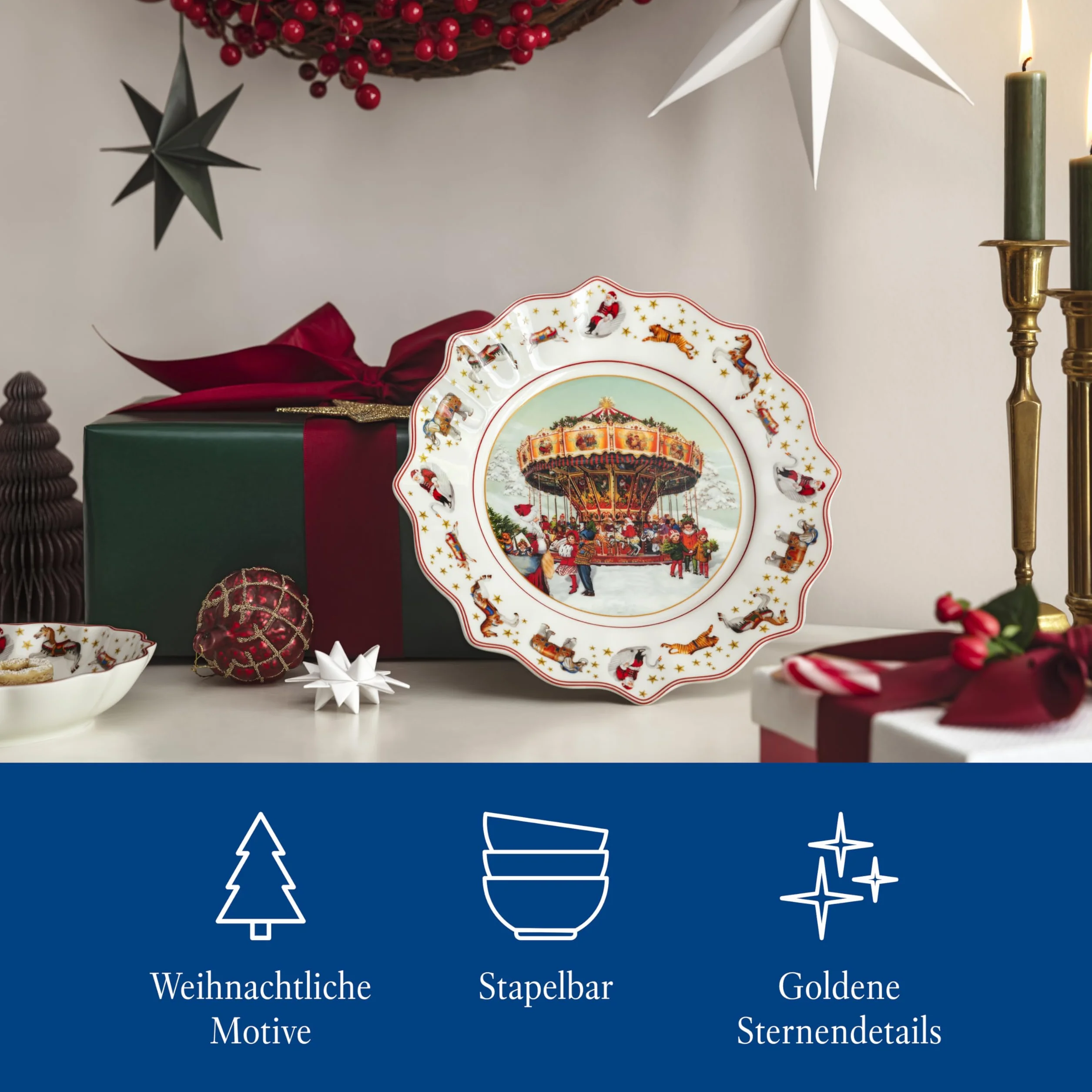 Villeroy & Boch – Annual Christmas Edition, talerz, edycja 2024, porcelana Premium, ekskluzywny przedmiot kolekcjonerski, 23,5 x 23,5 x 3 cm