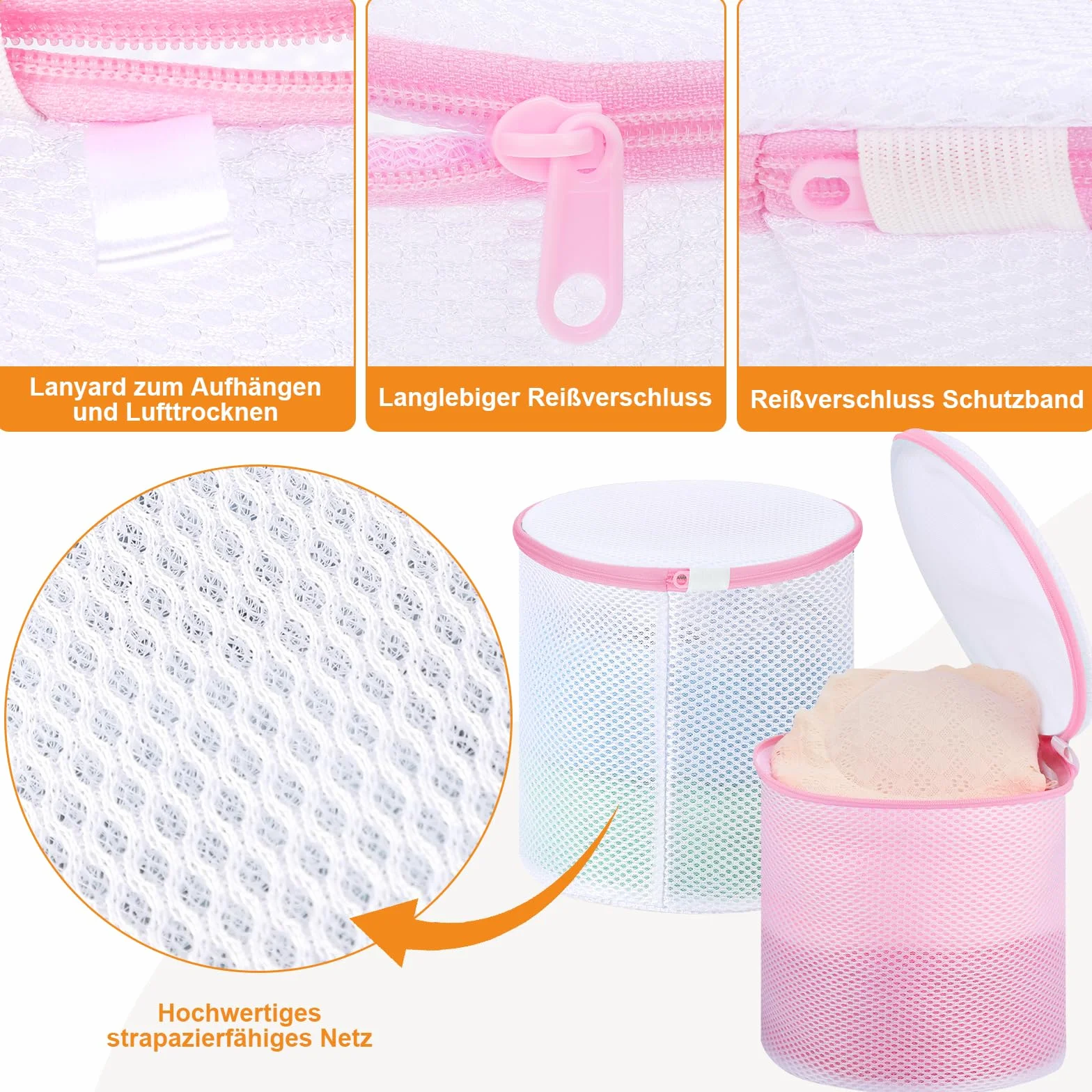 Dntorx 3 sztuki woreczki do prania biustonoszy do pralki 18cmx20cm, siateczka do prania z ukrytym zamkiem błyskawicznym, wielokrotnego użytku siateczka do biustonoszy do pralki worek do prania na