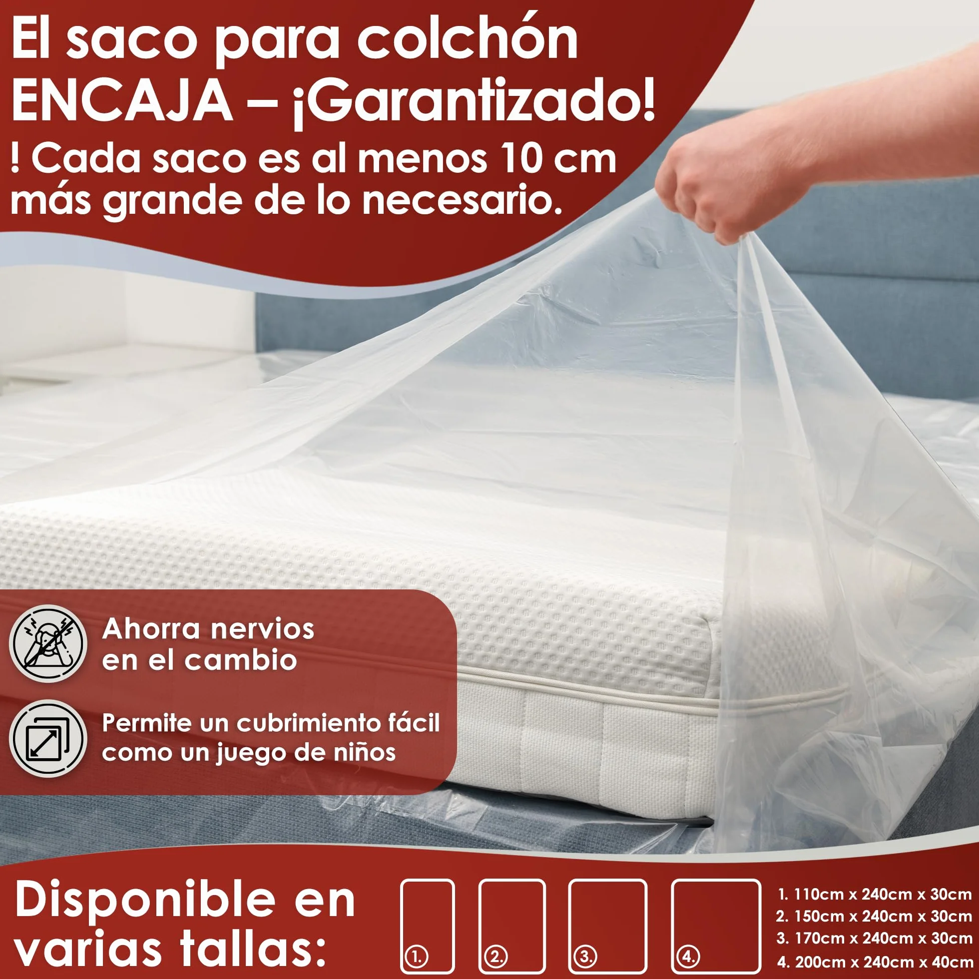 WEIDEBACH® Wytrzymały pokrowiec na materac, torba na materac o wymiarach 160 x 200 cm, torba do przechowywania i transportu, pokrowiec ochronny na materac chroniący przed zapachami i wilgocią