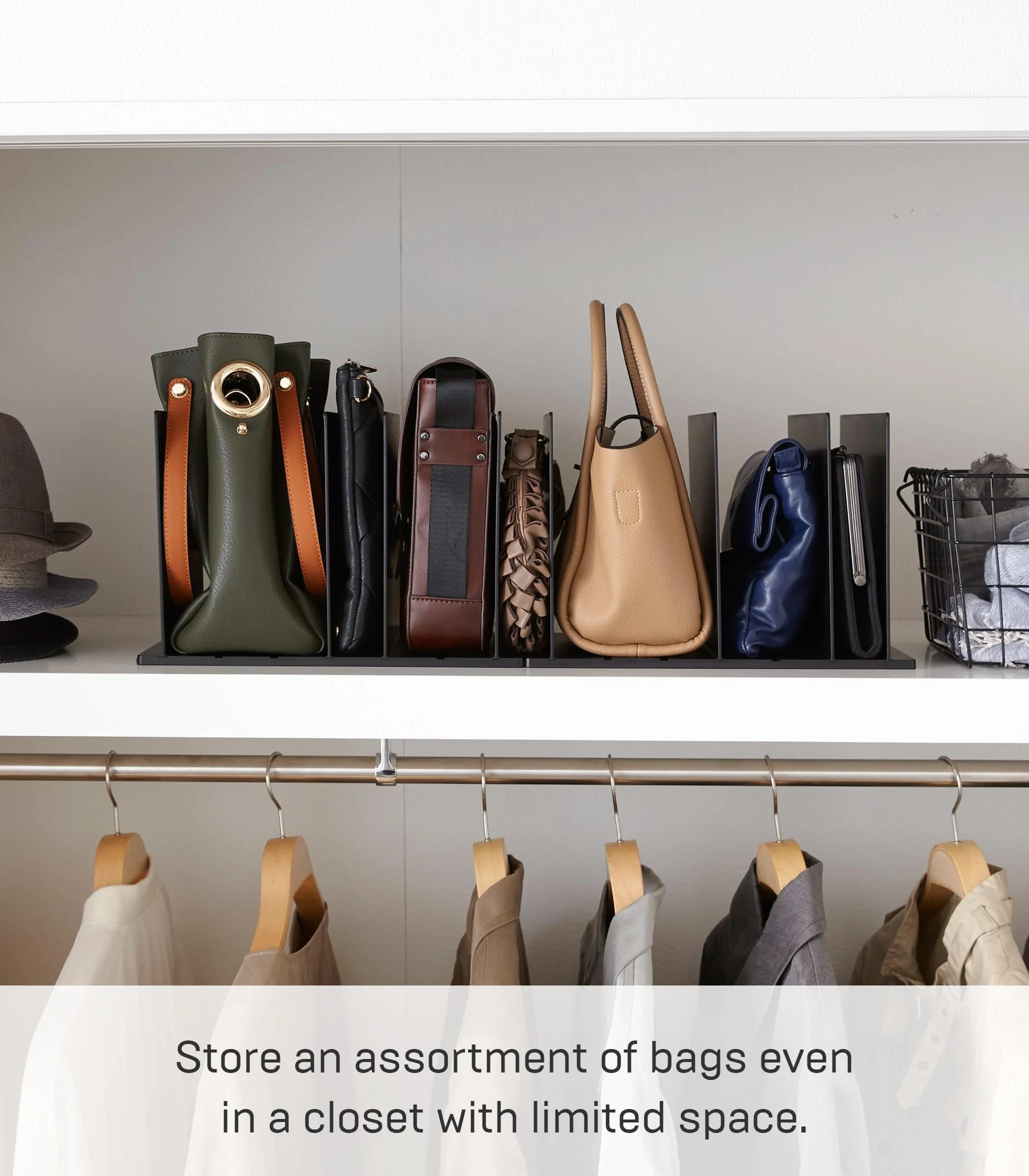 YAMAZAKI 4957 Smart organizer kieszonkowy (zestaw 2 szt.), czarny, żywica ABS, minimalistyczny, 31,8 x 24 x 21 cm