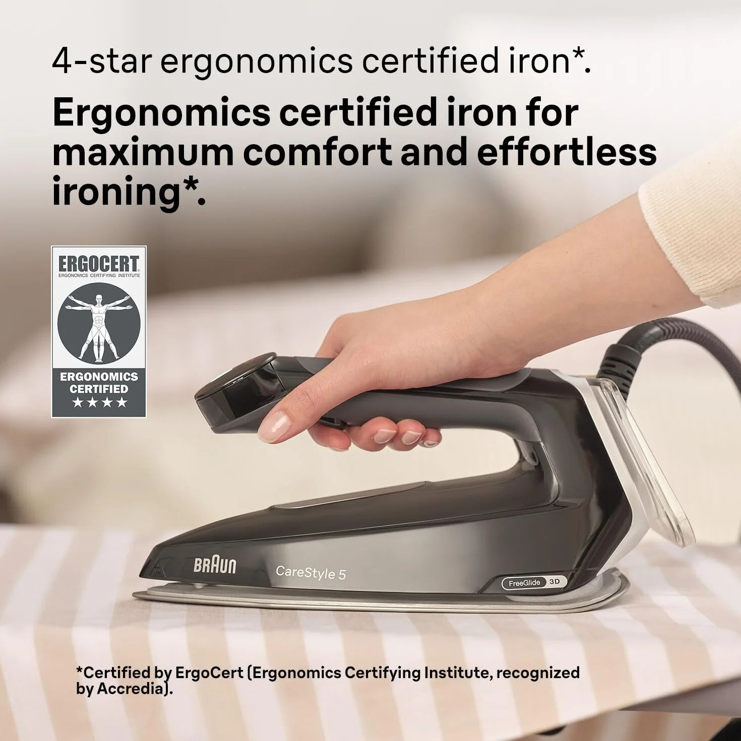Braun CareStyle5 IS5249BK żelazko z kotłem z 5 lat serwisu, 150 g/min Para, szybkie ogrzewanie, tryb iCare, pionowe prasowanie, zdejmowany zbiornik 2L, 2400 W, czarny