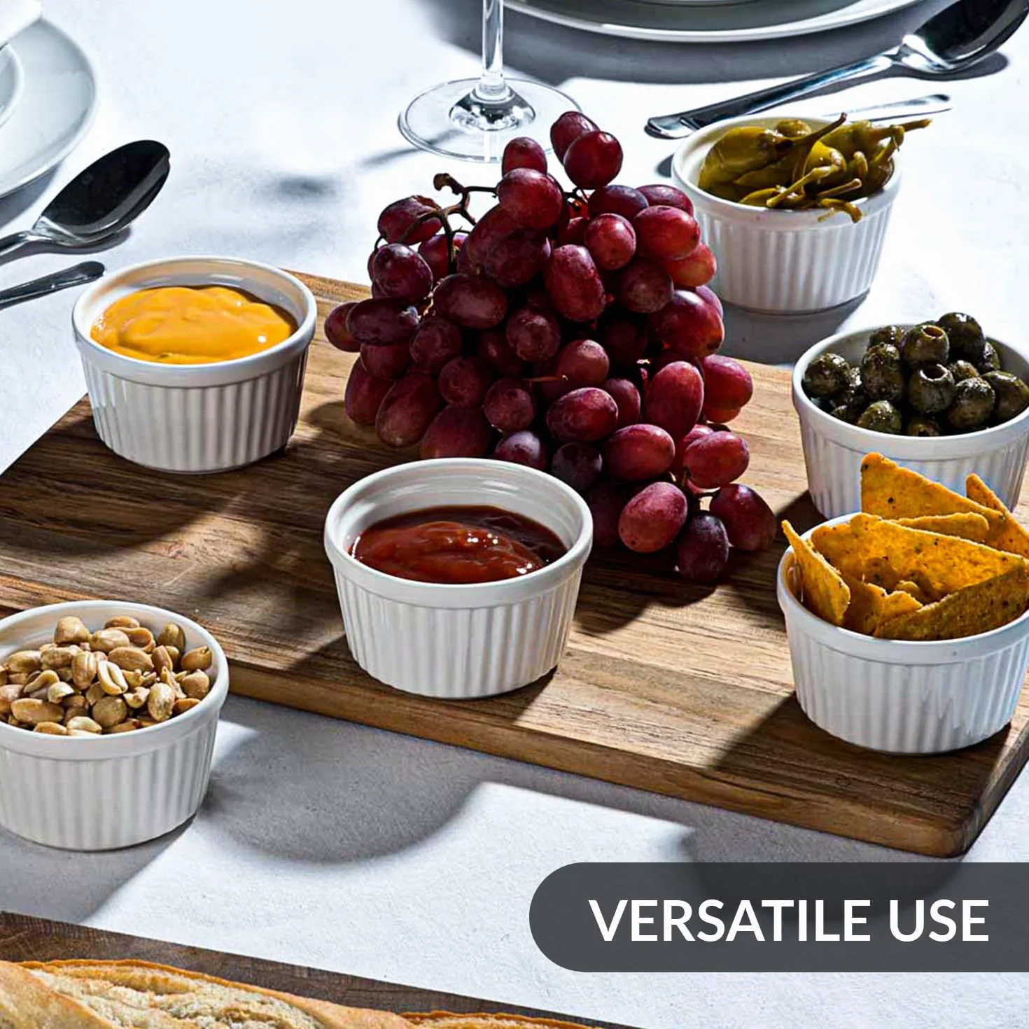 Chefarone Zestaw 10 Foremek Soufflé 200 ml – Ceramiczne Miseczki do Kremu Brulee, Pieczenia i Zapiekania, Do Mycia w Zmywarce, Białe (9 x 7,5 x 5 cm)