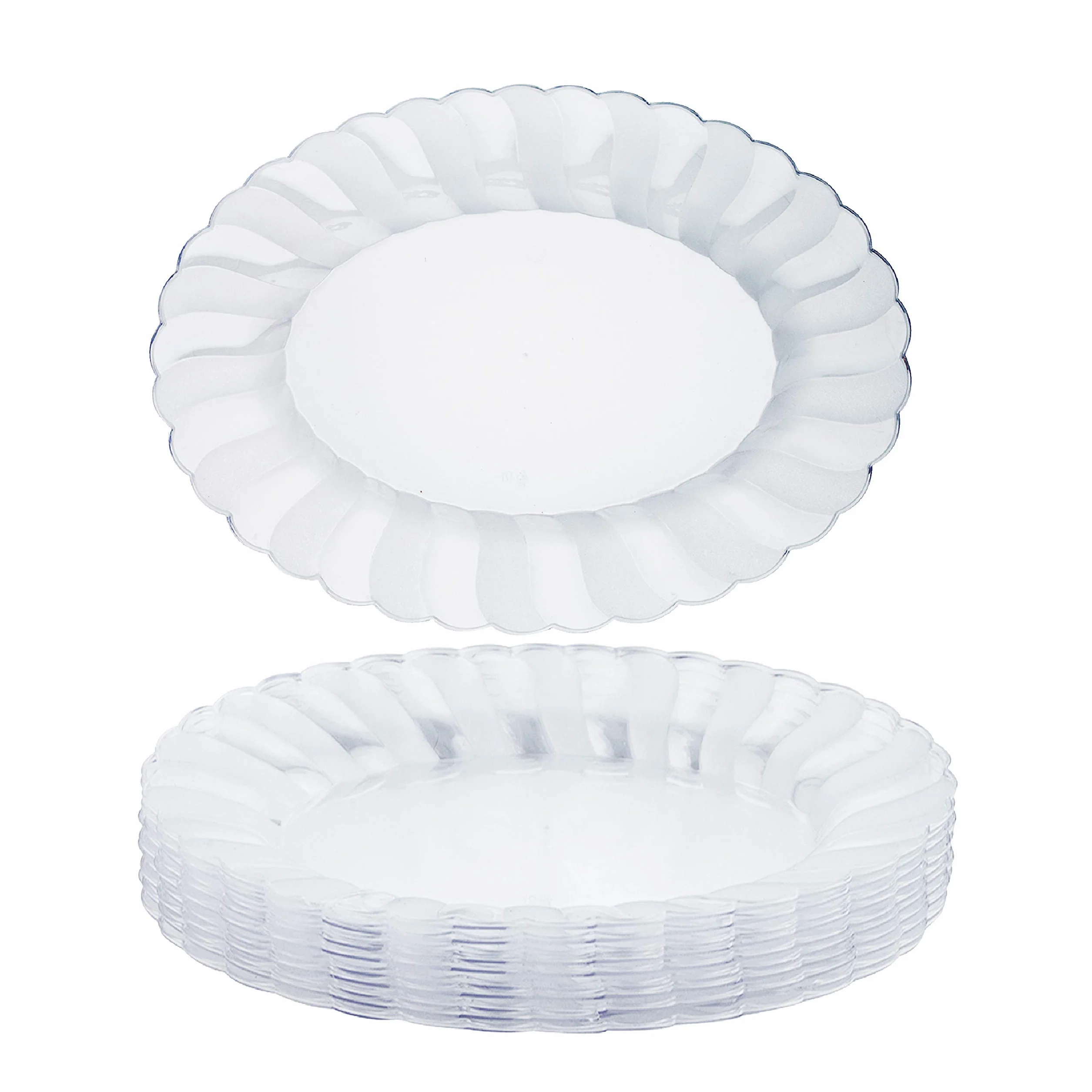 MATANA 10 Owalnych Przezroczystych Plastikowych Półmisków Serwisowych, 30cm x 23cm - Wielokrotnego Użytku Tace na Bufety, Wesela, Urodziny, Święta Bożego Narodzenia, Imprezy