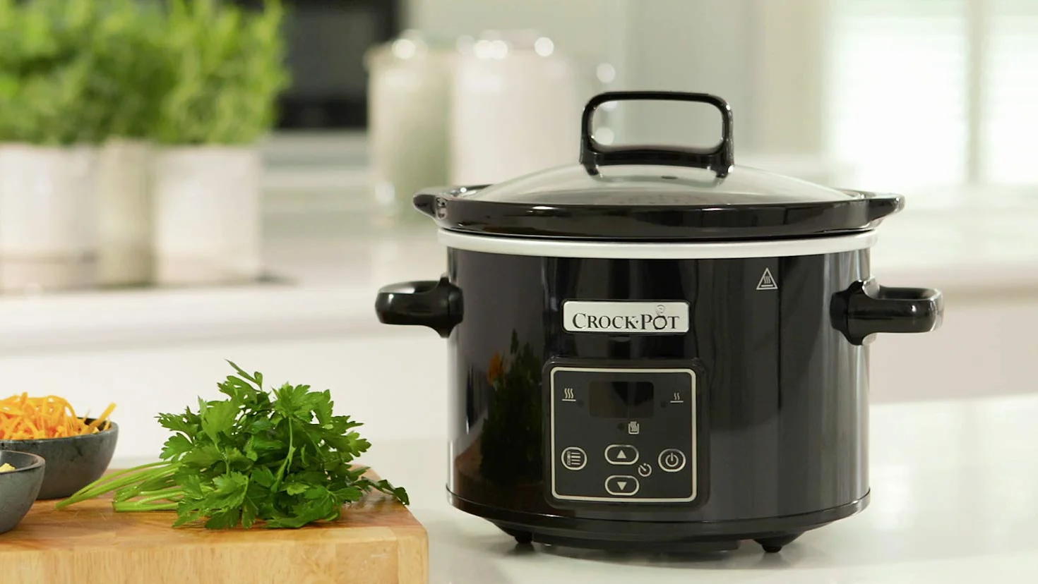 Crock-Pot wolnowar cyfrowy CSC061X, 2.4 l czarny, wyjmowana misa kamionkowa, garnek cyfrowy, cyfrowy panel sterowania, 2 poziomy temperatury, funkcja podgrzewania