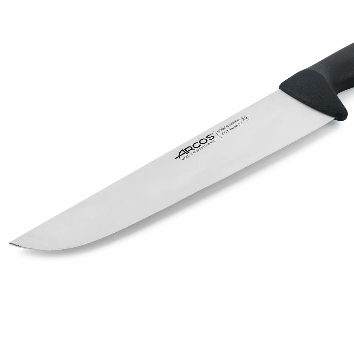 Arcos seria 291825 2900-rzeźnik stek nóż - ostrze nitrm 250 mm (9,84 cala) - uchwyt polipropylenowy czarny kolor, 18/8 stal nierdzewna