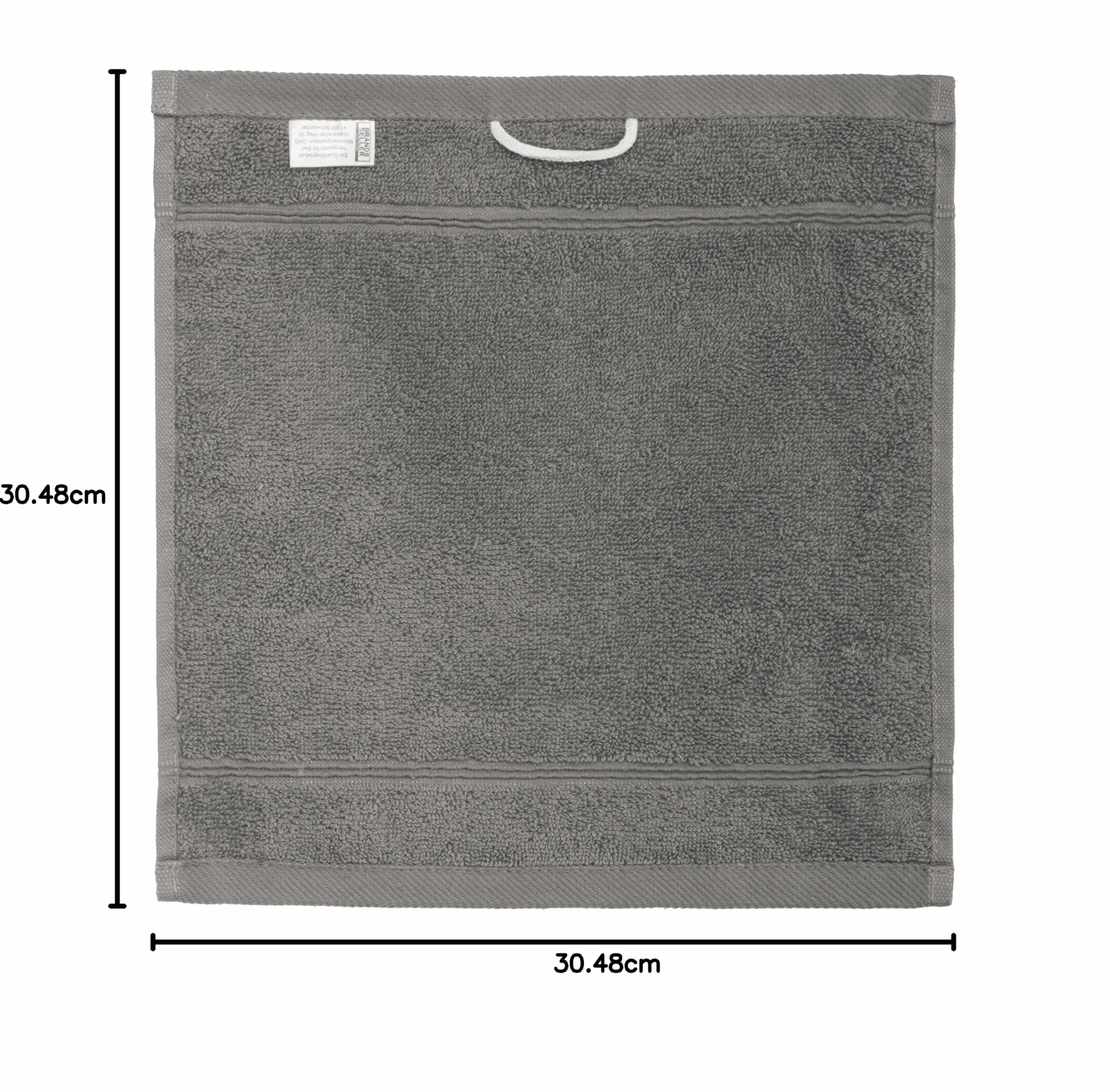Brandsseller 10-częściowy zestaw ręczników do mycia 30 x 30 cm, myjki frotte, ręczniczki do mydła, ręczniki dla gości z zawieszką, bawełna 470 g/m², do łazienki, gospodarstwa domowego - antracytowy