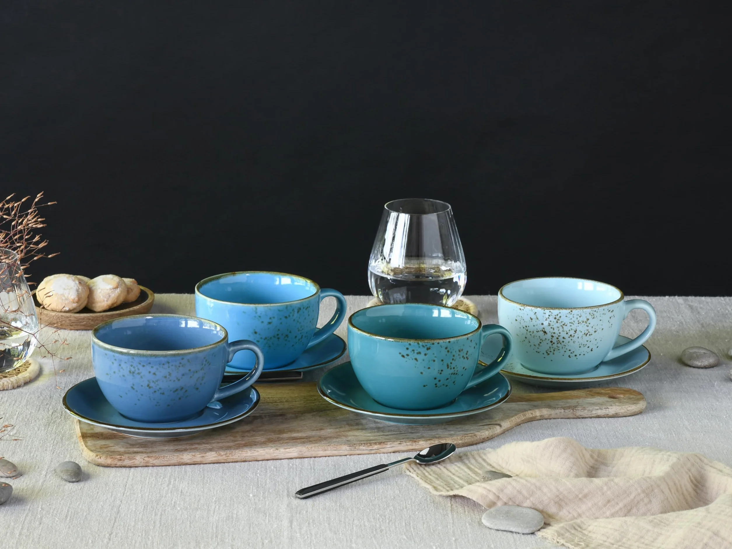 CreaTable, 23699, seria Nature Collection AQUA zestaw filiżanek bistro, zestaw 8-częściowy