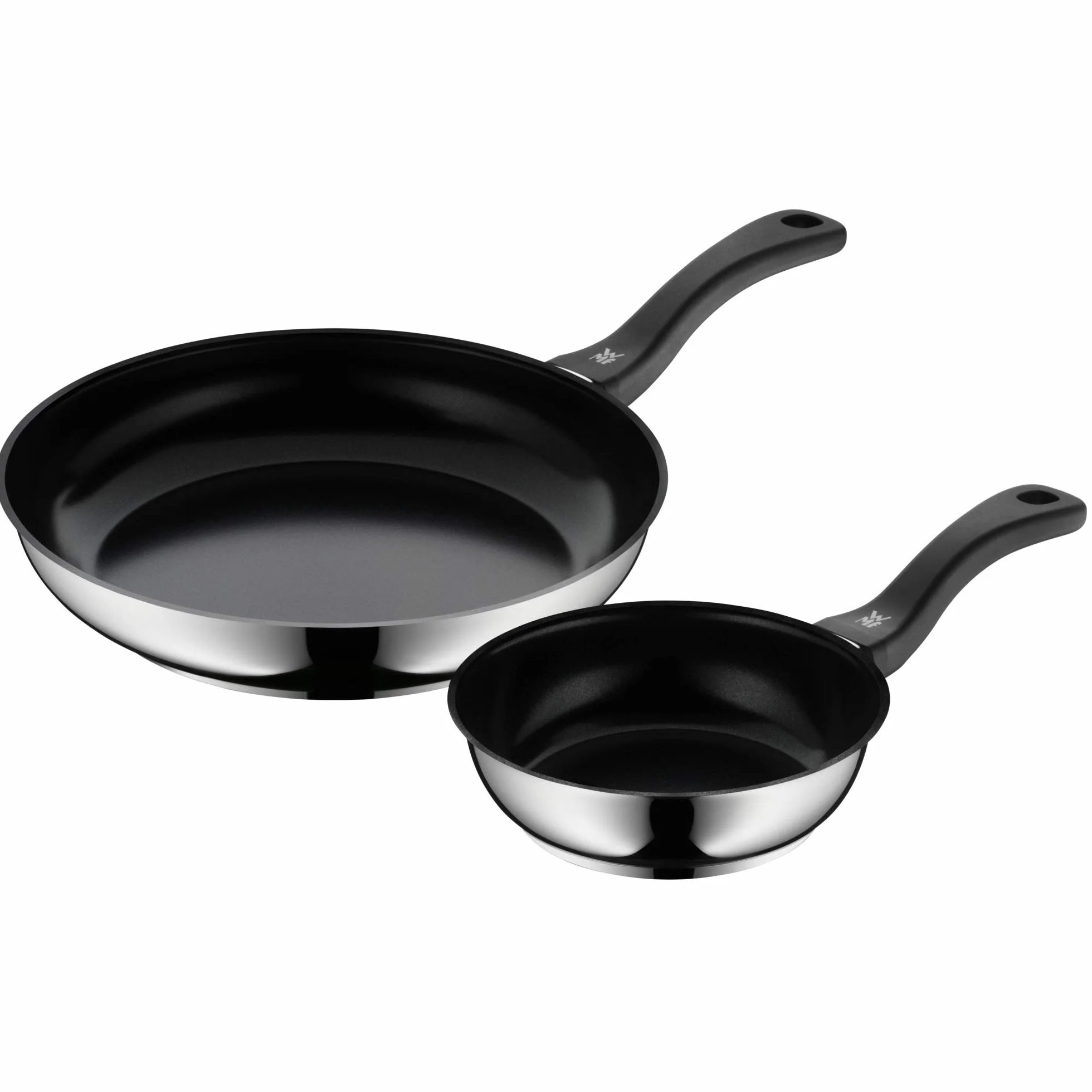 WMF Devil 2-częściowy zestaw patelni powlekanych 18 cm, 28 cm, stal nierdzewna Cromargan, indukcja