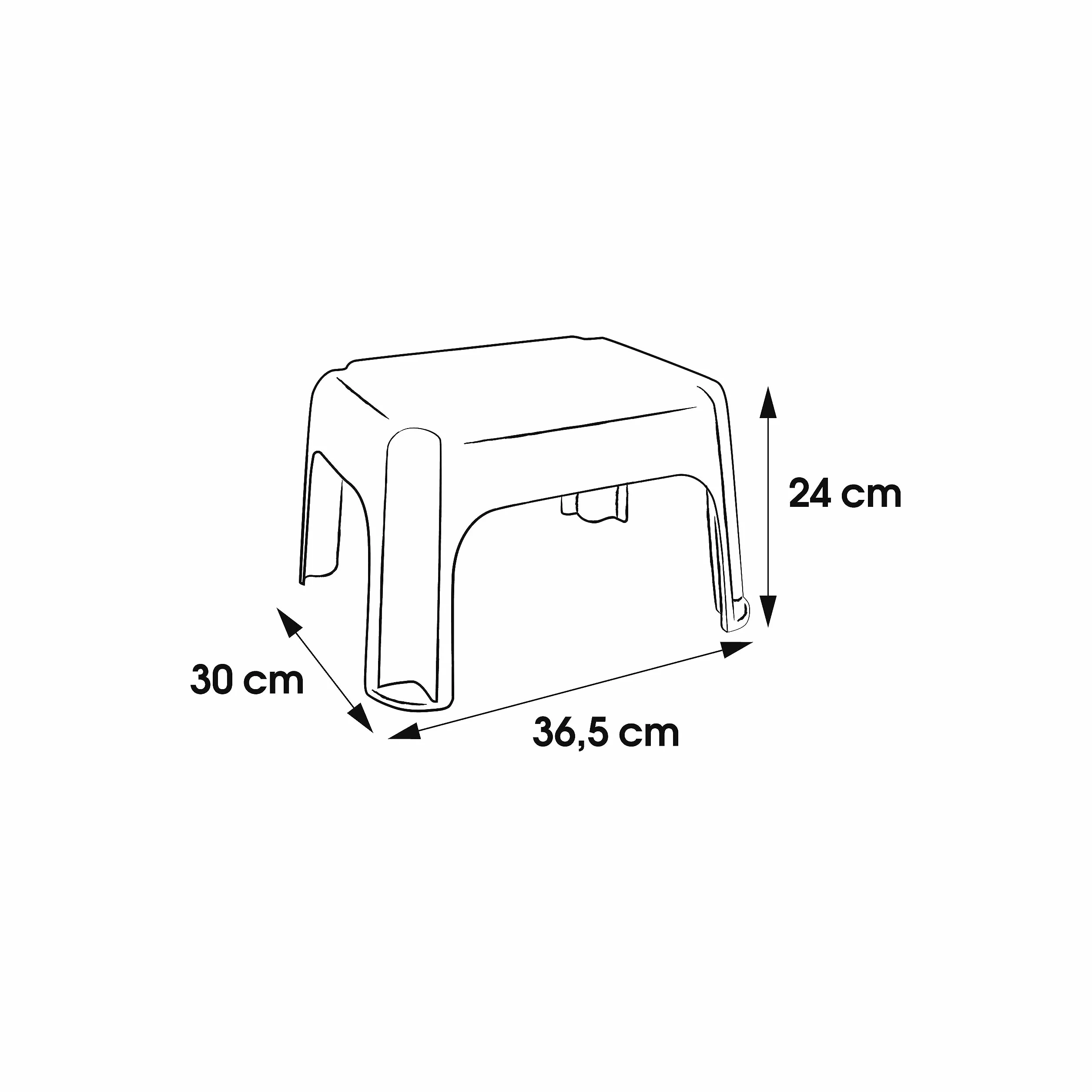 keeeper Taboret, Antypoślizgowa powłoka gumowa, Do 150 kg, Polipropylen, 36,5 x 30 x 24 cm, Tim, Srebrny