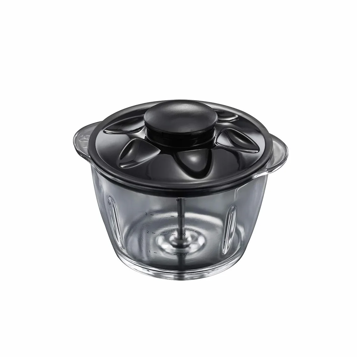 Russell Hobbs rozdrabniacz, dwuskrzydłowe ostrza, ostrza ze stali nierdzewnej, szklany pojemnik, sterowanie jednym przyciskiem, pojemność 0,5l, moc 200W, czarny matowy, Desire 24662-56