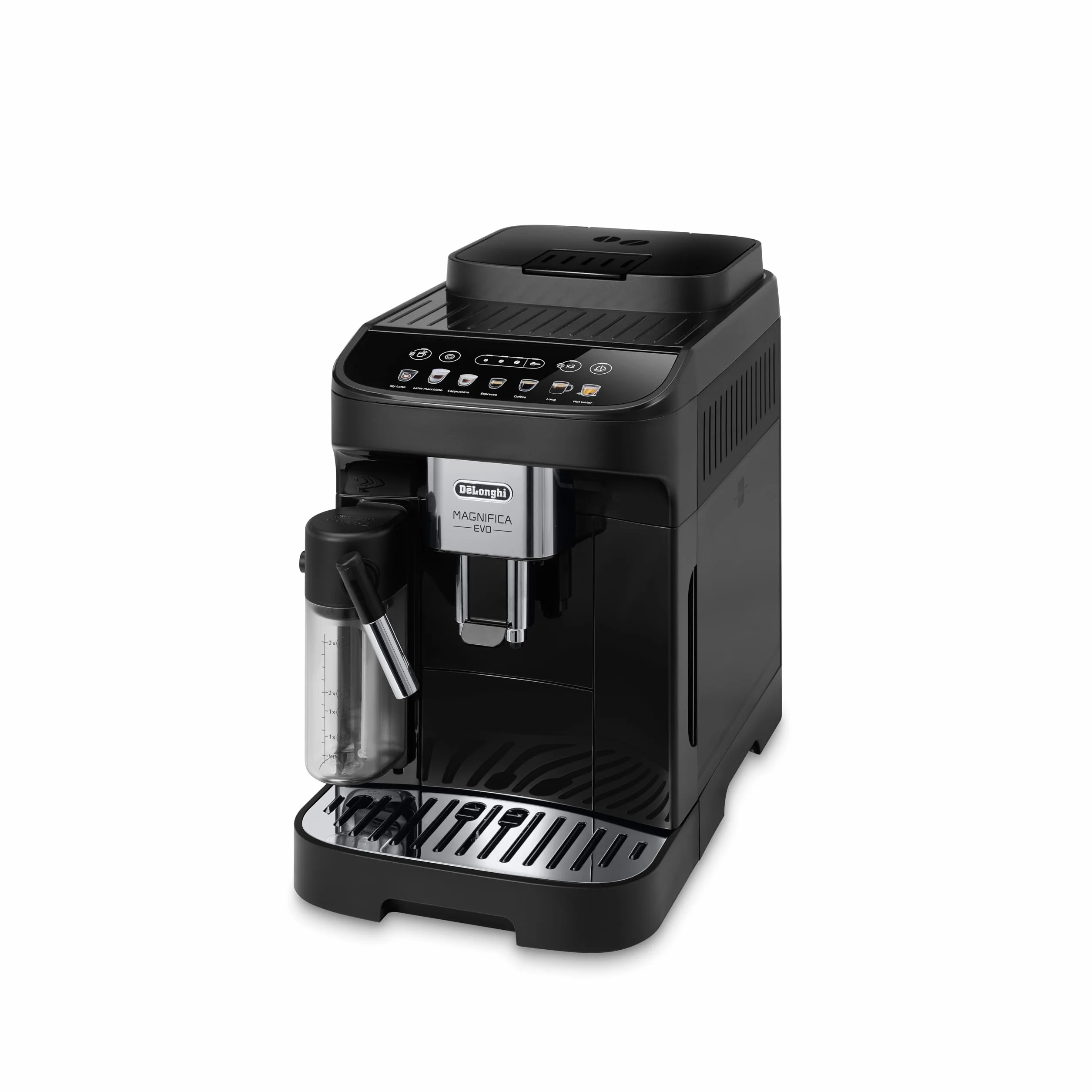 De'Longhi Magnifica Evo Ecam 292.81.B W Pełni Automatyczny Ekspres do Kawy z Dyszą do Spieniania Mleka, 7 Przycisków do Różnych Rodzajów Kaw, Intuicyjny Panel Sterowania, 2 Filiżanki, Czarny