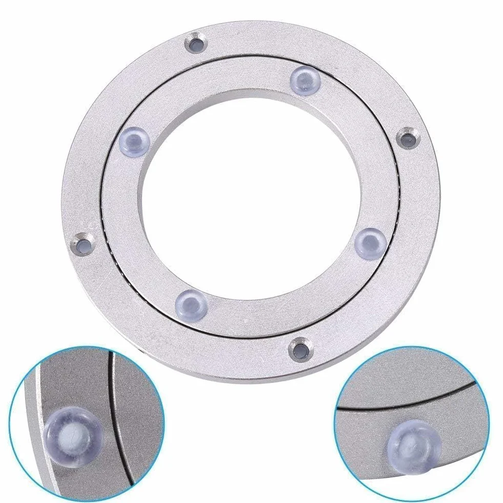 Obrotowy gramofon, plyta obrotowa aluminiowa, wytrzymała konstrukcja dla jadalni, gładki talerz obrotowy stół jadalny 25 cm