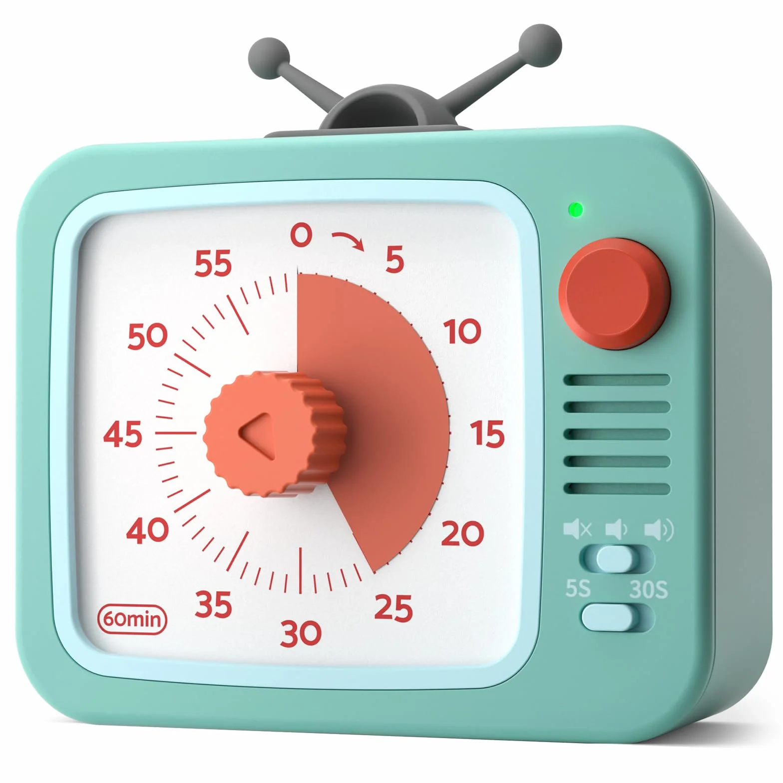 LIORQUE Wizualny timer dla dzieci, uroczy kreskówkowy design, 60-minutowy wizualny minutnik, odliczanie z cichą pracą, narzędzia do zarządzania czasem dla dzieci, do klasy, nauczania, gotowania