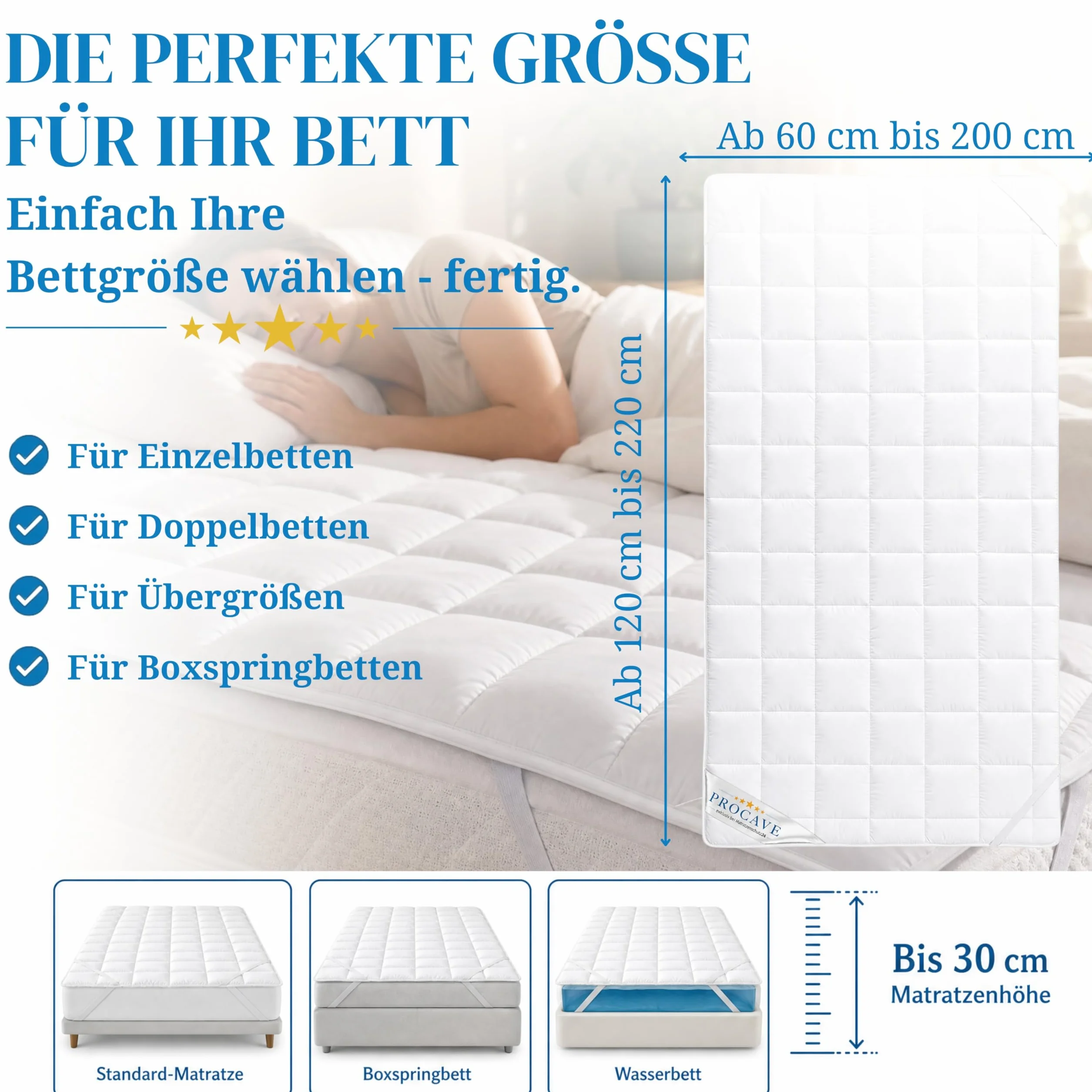 nakładka na materac 100 x 200 cm, Molton - oddychająca, przeciw roztoczom, wyprodukowano w Niemczech