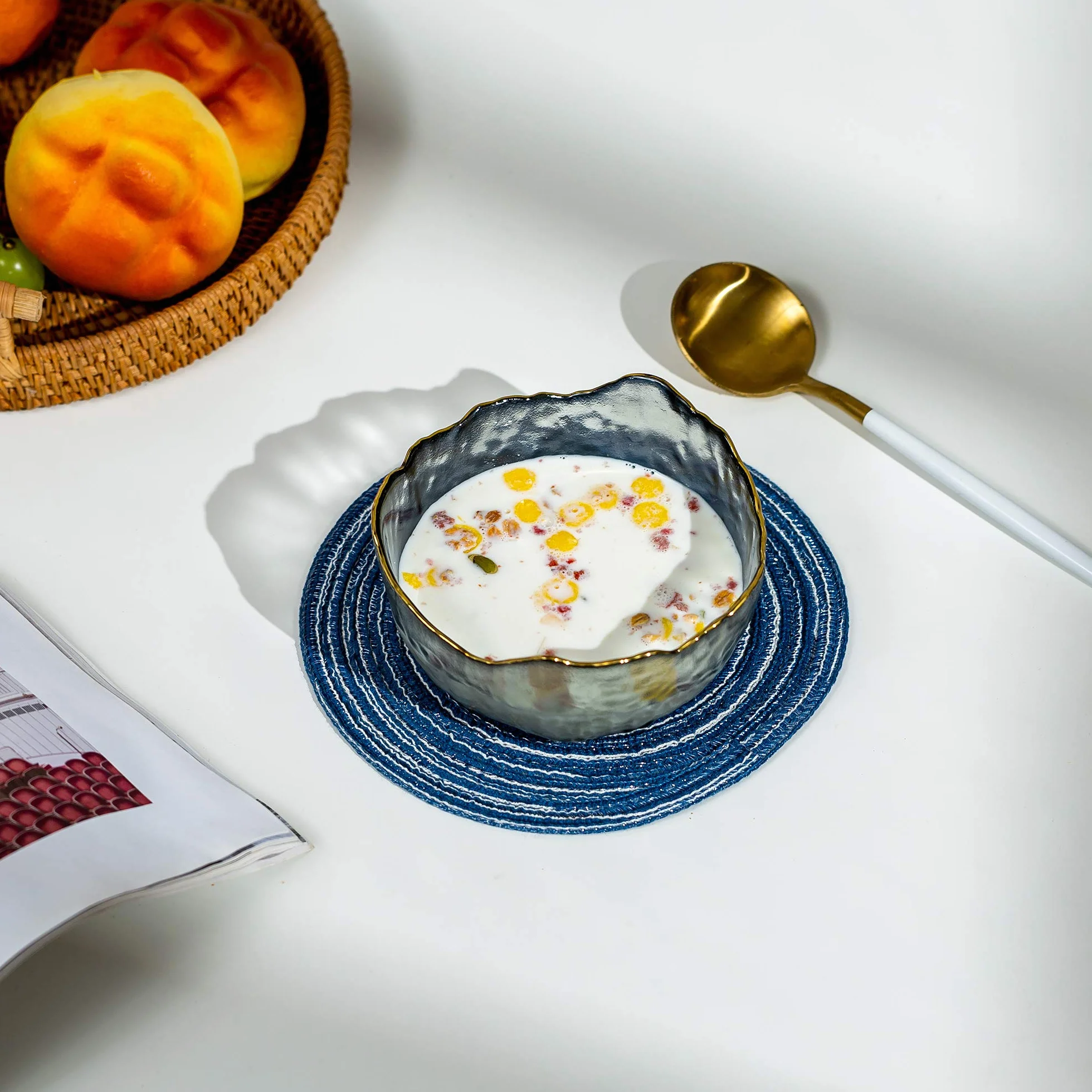Szklane Miski do Serwowania, Zestaw 3 Misek do Sałatek, Układane w Stosy, Głębokie, Drobiazgowe, Zupy, Deseru, Makaronu, Curry, Zboża, Mieszania na Przyjęciach