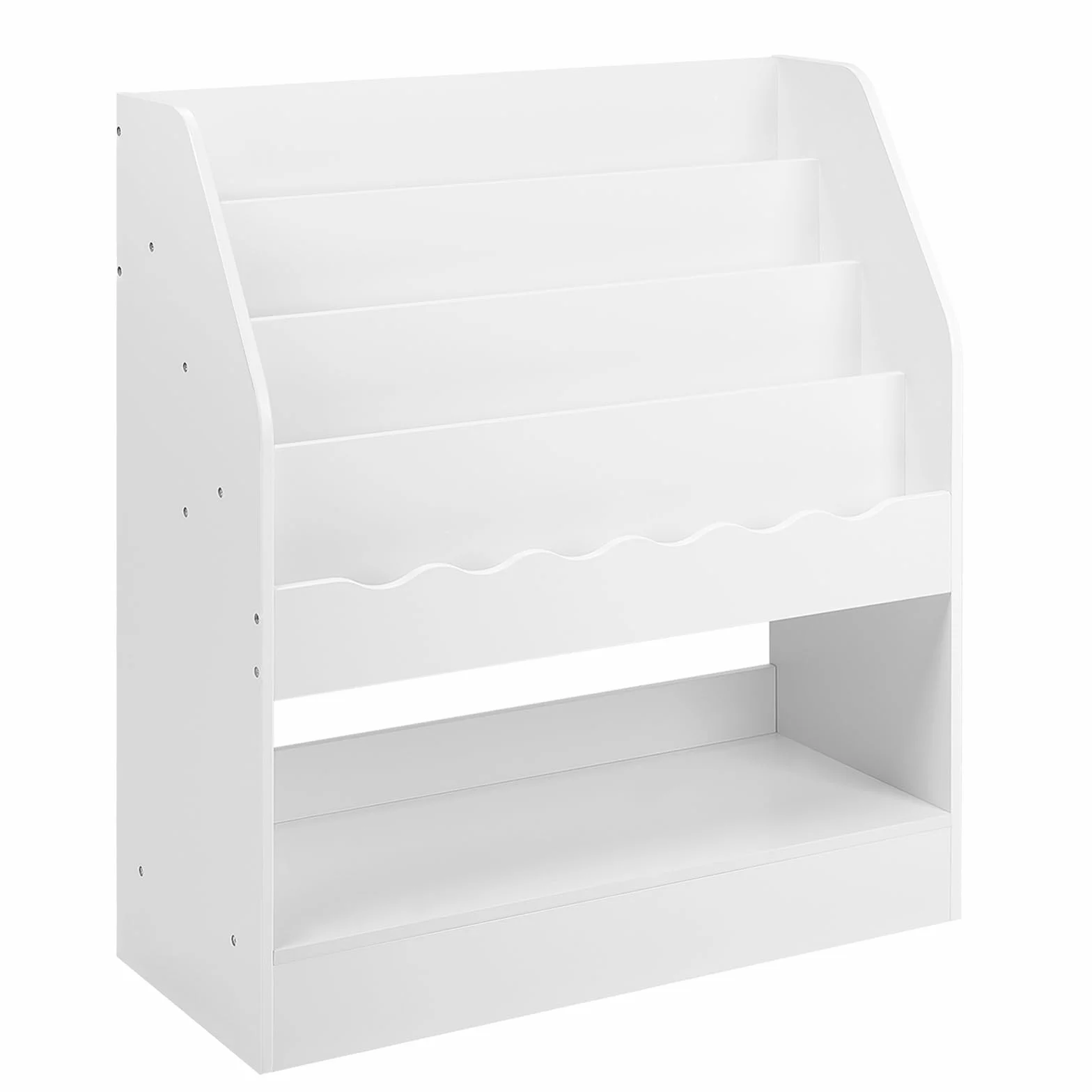WOLTU Regał na Książki dla Dzieci, Biały, 5 Półek, do Przechowywania Zabawek, Meble Dziecięce do Przedszkola, Pokoju Zabaw, 70 x 80 x 30 cm