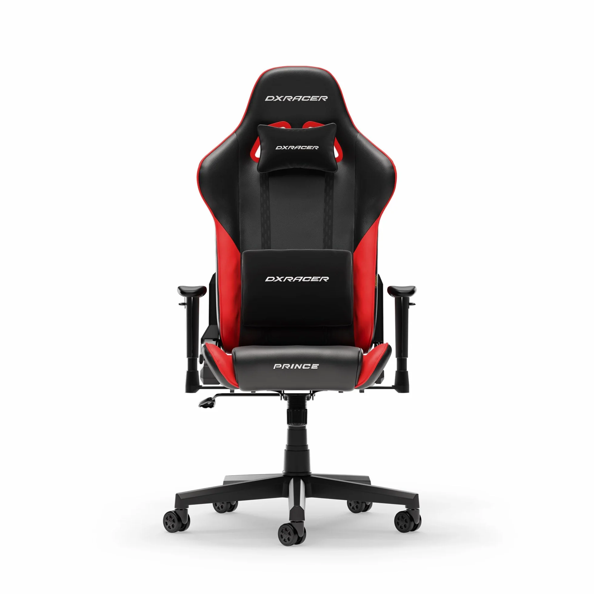 DXRacer PRINCE L Czarny & Czerwony Fotel Gamingowy PVC Skóra
