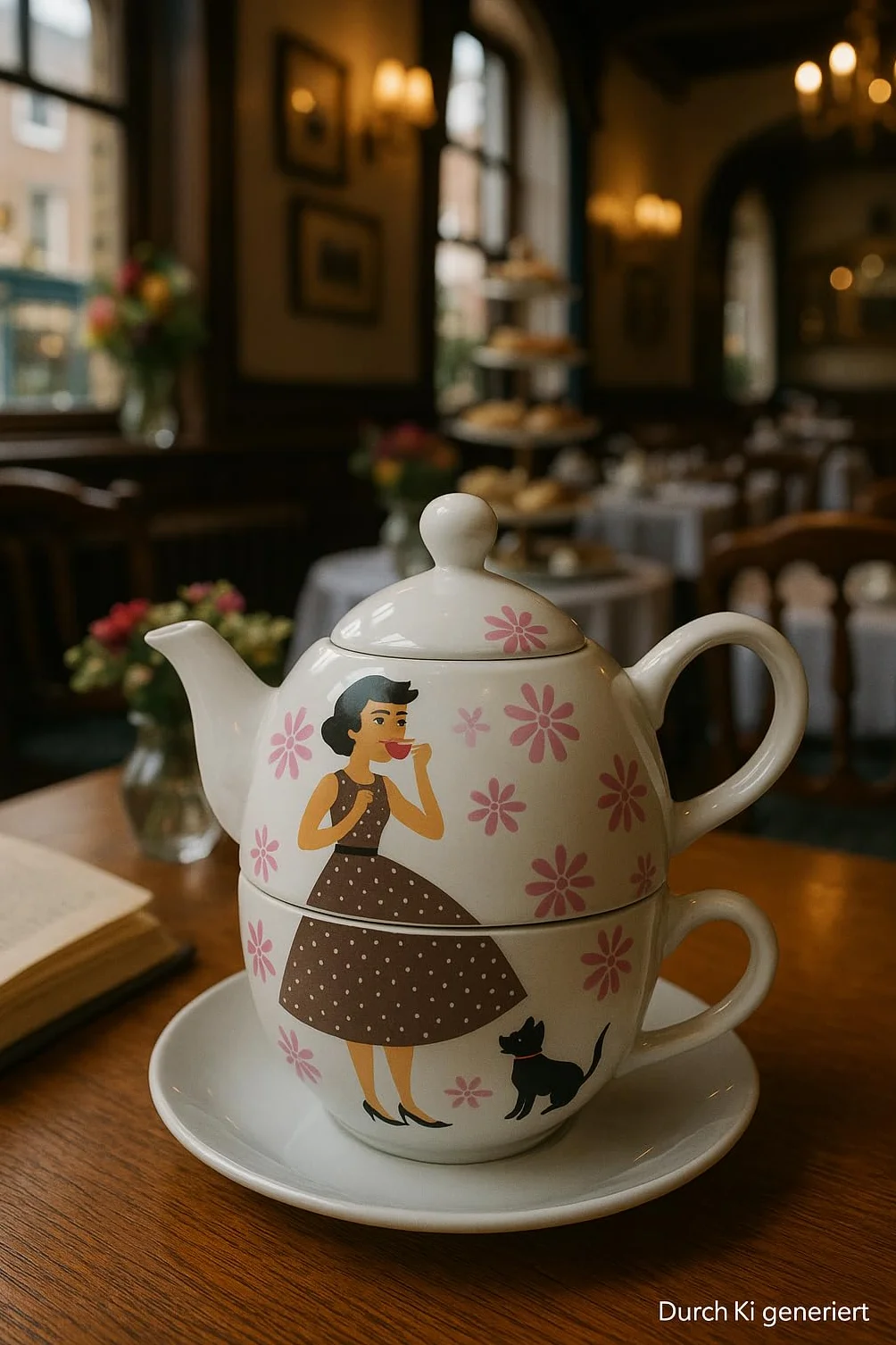 Porcelanowy dzbanek, dzbanek do herbaty, zestaw Tea for one, dzbanek do serwowania herbaty, retro dzbanek do herbaty, serwis do herbaty, filiżanka do herbaty z dzbankiem do herbaty, zestaw dzbanków do