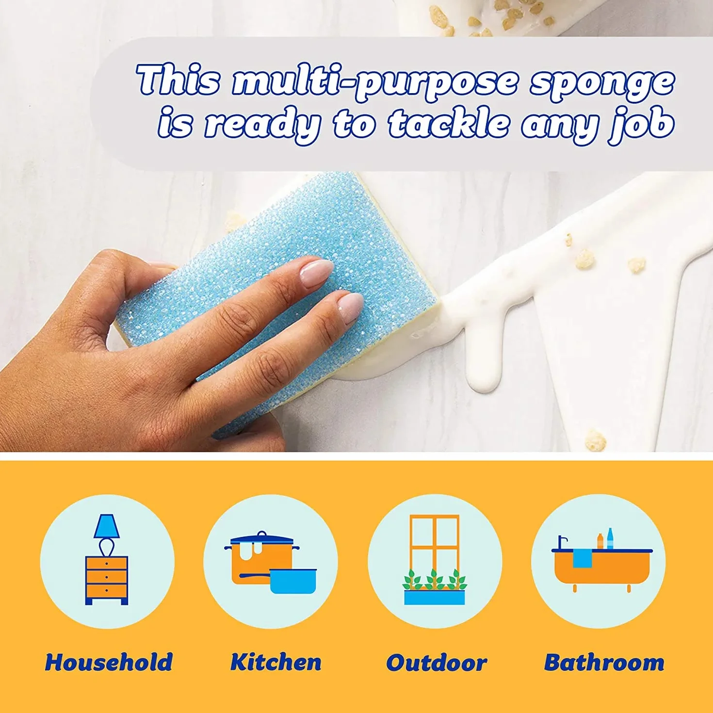 Scrub Daddy Sponge Daddy Gąbki do Czyszczenia, Wielokolorowy, 4 sztuki