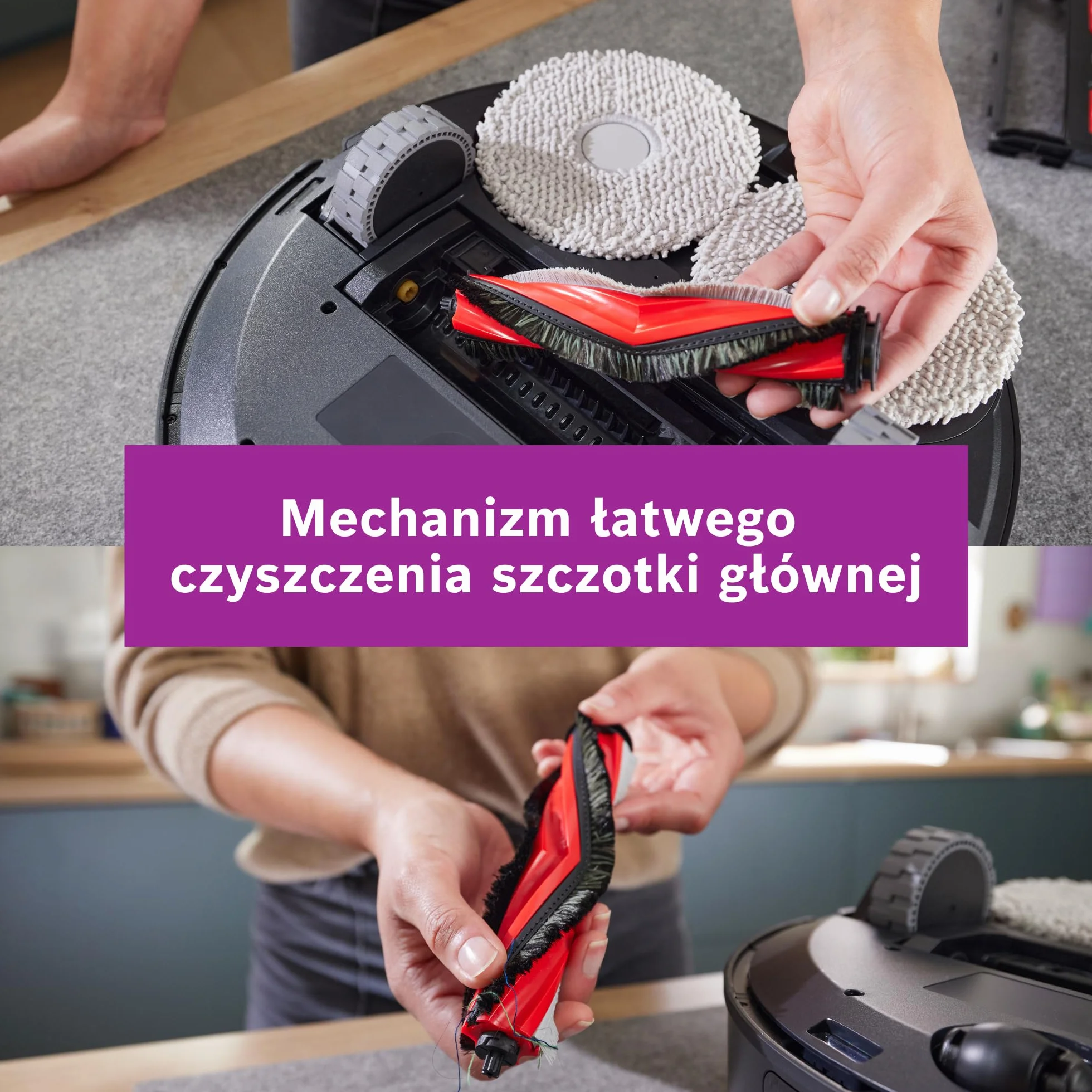Bosch Spotless Max Cam Robot sprzątający, moc ssania 11000Pa, stacja czyszcząca, Smart Vision, Home Connect, czarny