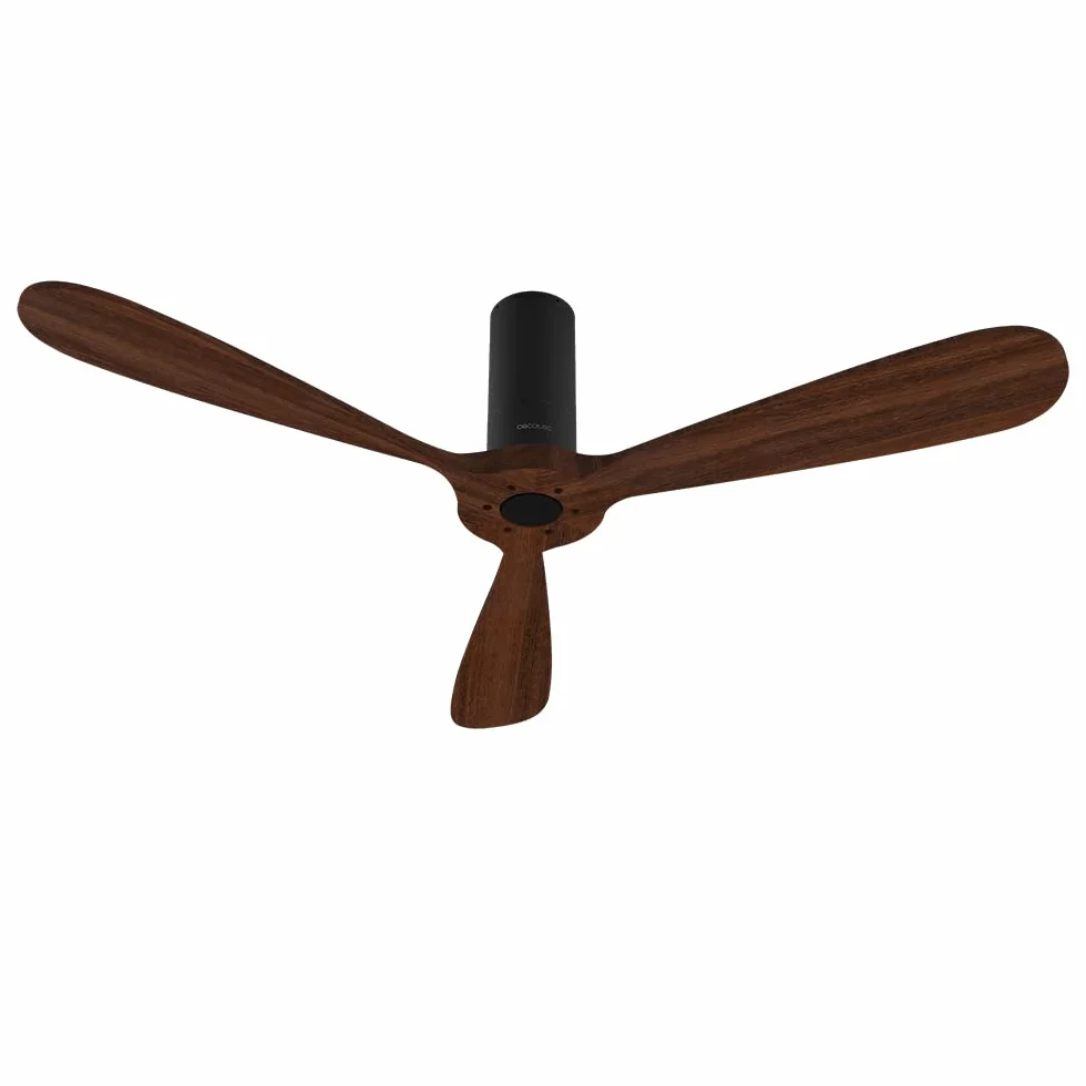 Cecotec Wentylator sufitowy z pilotem i Wifi EnergySilence Aero 5500 Black Aqua Connected. 40 W, Średnica 52", 3 łopatki, Ochrona IP44, Tryb zimowo-letni, Timer