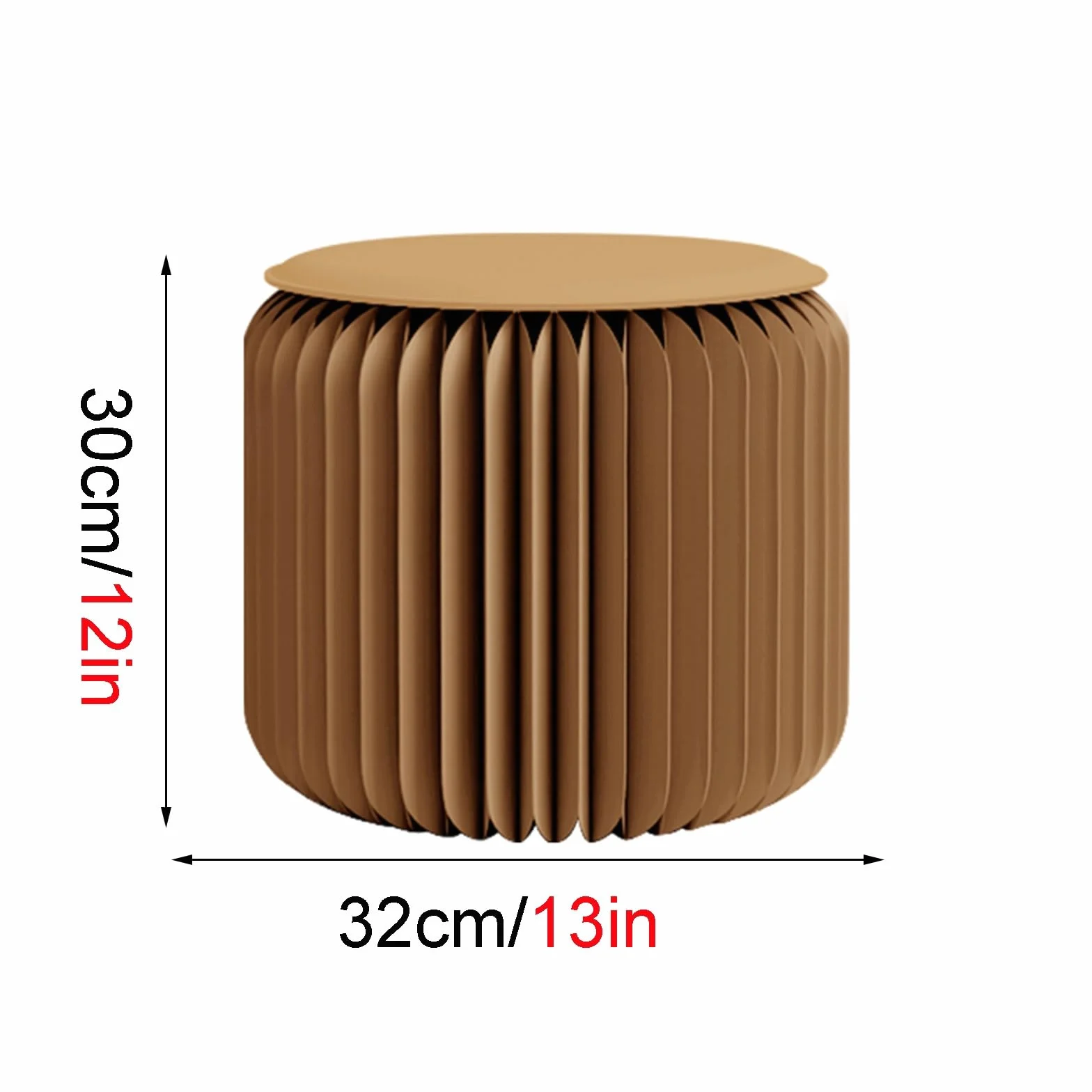 Travel Chair, Accordion-style Portable Folding Paper Stool, Kraft Paper Leisure Multifunctional Side Table, Suitable for Business Office/offline Exhibition/art Exhibition/coffee Shop(Brown,X-Large)
