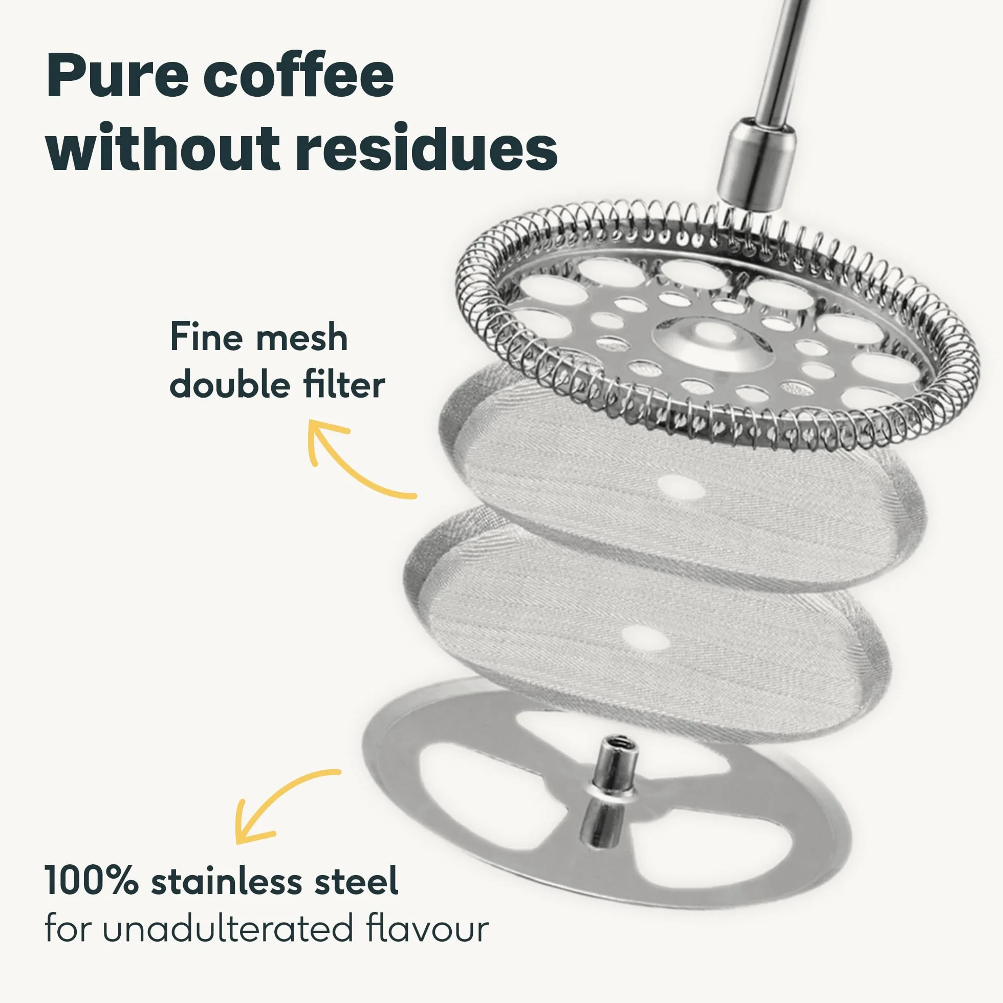 SILBERTHAL French Press Coffee Cafetiere 1L 8 filiżanek - 100% stal nierdzewna - izolacja próżniowa z podwójnymi ściankami - czarna