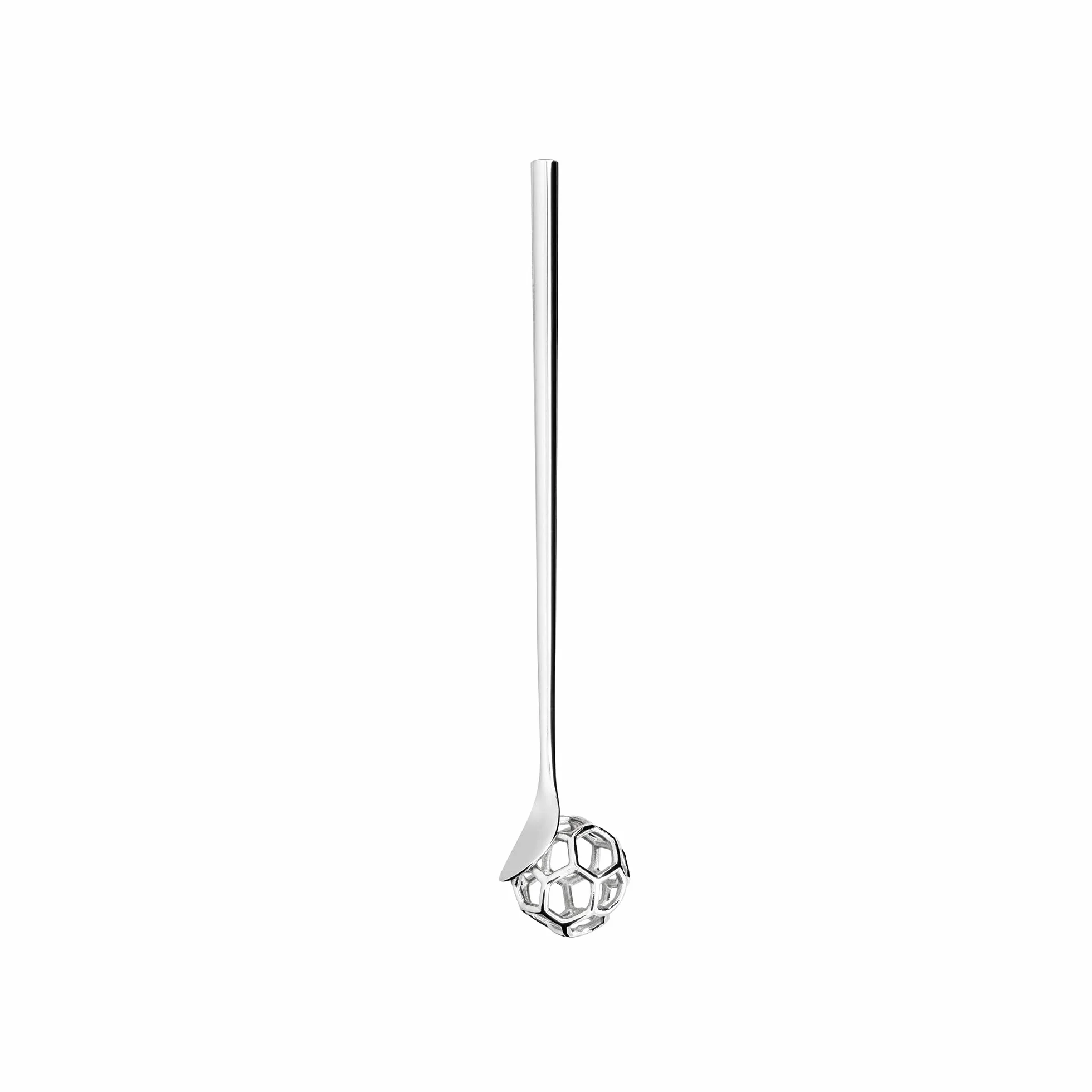 Alessi MMI28 Acacia Honey Dipper ze stali nierdzewnej 18/10, polerowana, stal 18-10, srebrny