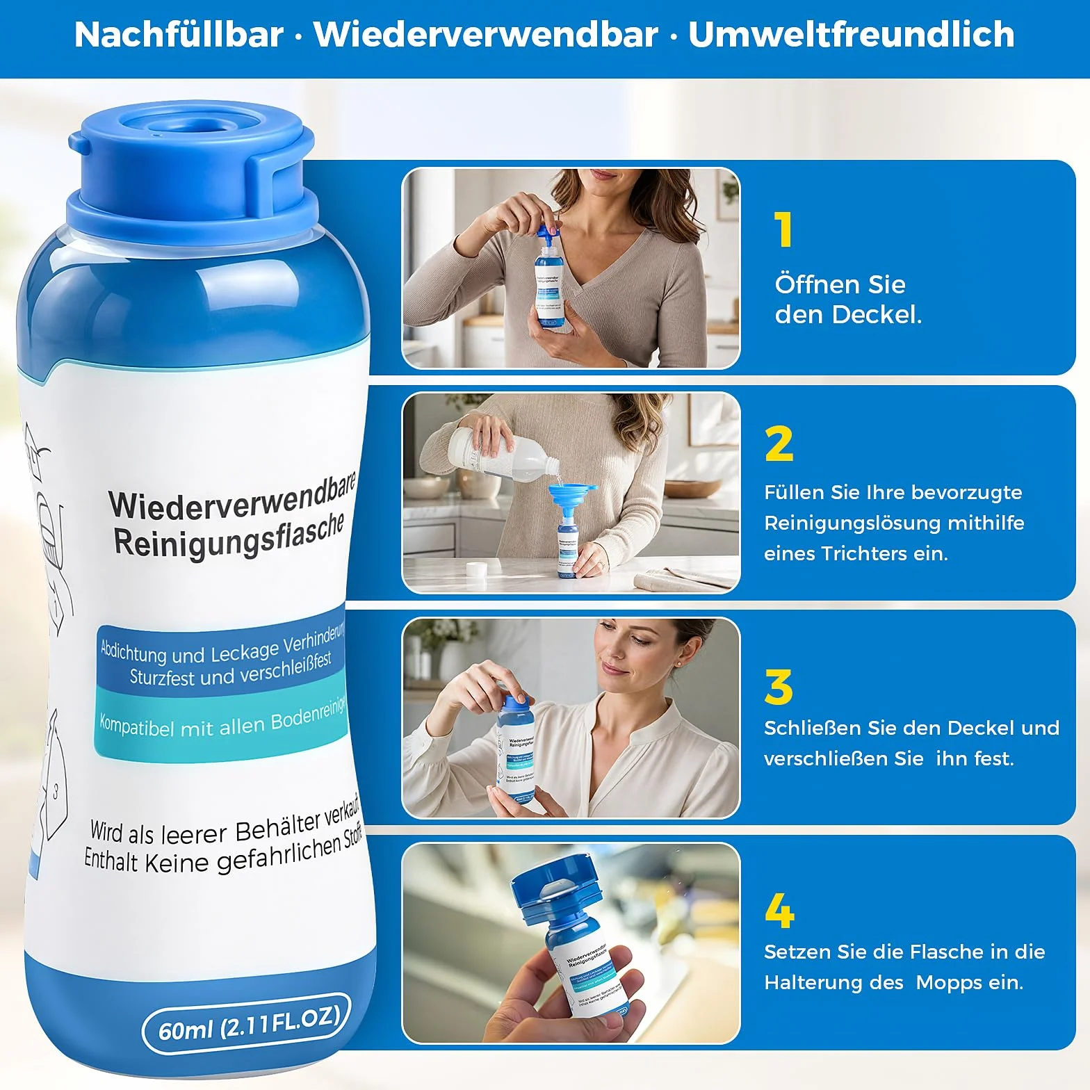 Butelka zamienna Philips OneUp 3000 5000 Series 60 ml PP szczelna
