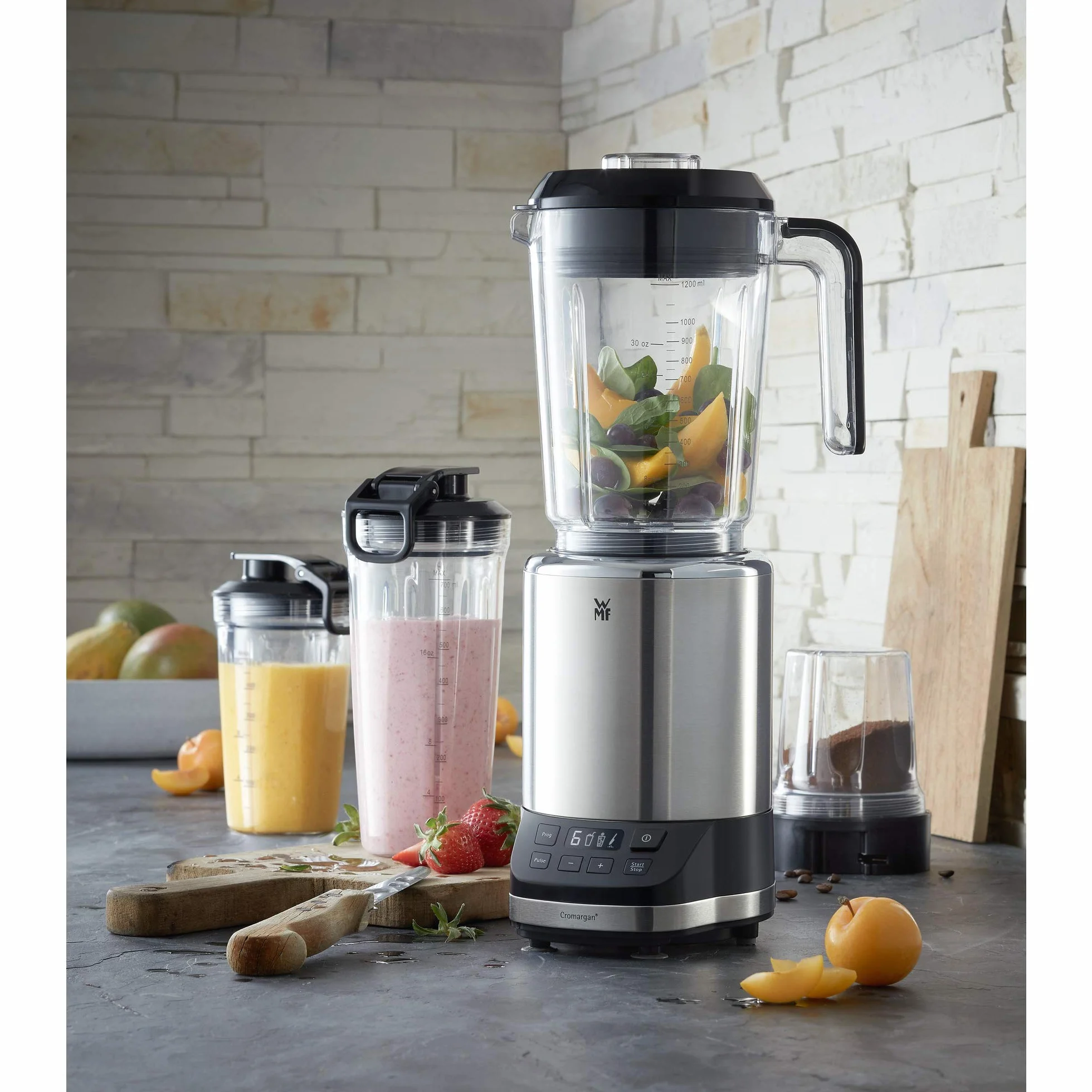 Wmf 416530011 Cromargan Blender Kielichowy, Cromargan, 1200 W, 1,2 L, Szary/Srebrny