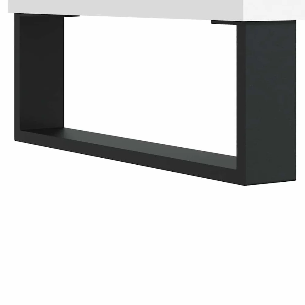 vidaXL Szafka na płyty, biała, 84,5x38x89 cm, materiał drewnopochodny, szafka na winyle, szafka RTV, szafka pod TV, szafka na płyty winylowe