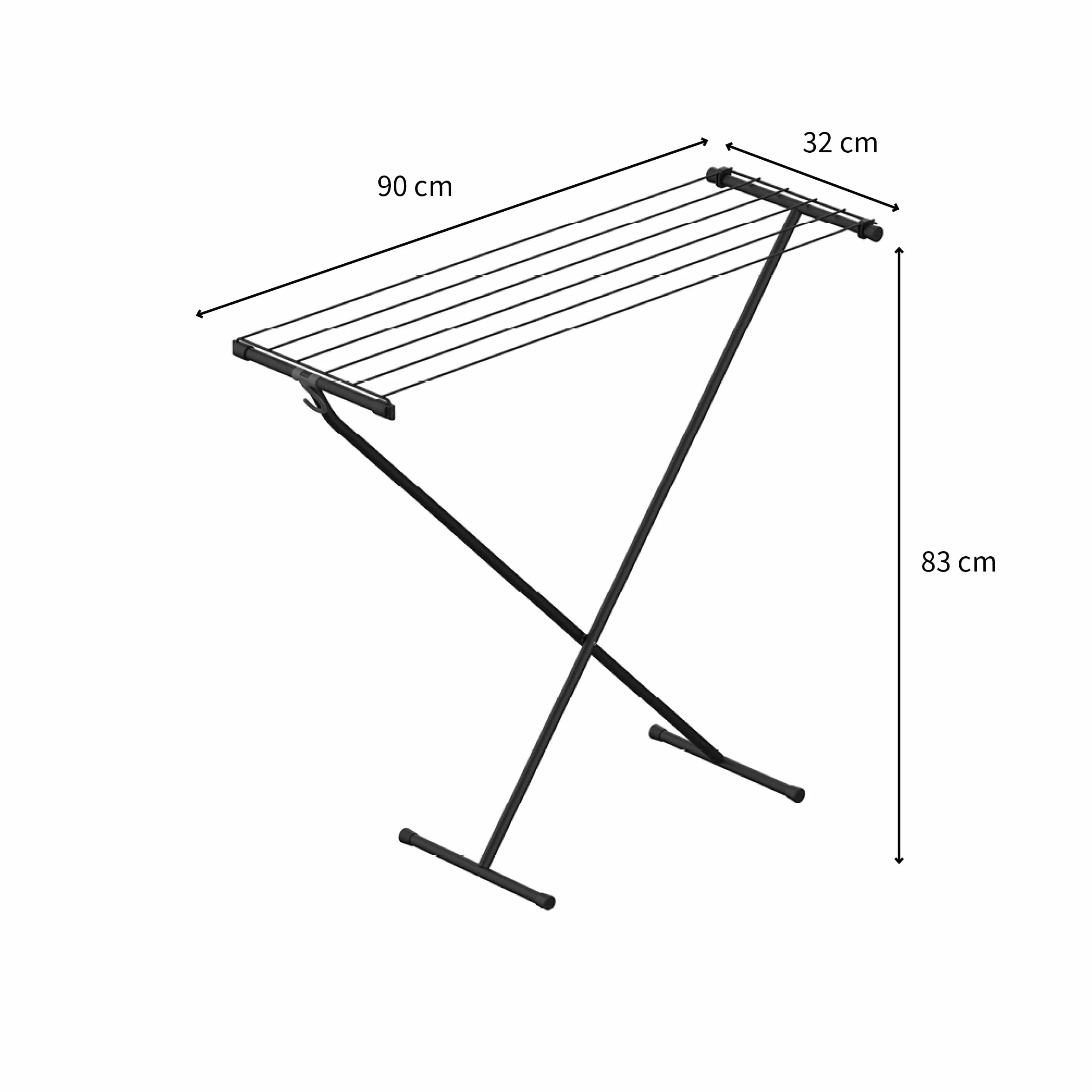 Rörets Suszarka do prania Compact – haczyk do przechowywania – praktyczna i stabilna – zajmuje mało miejsca – 90 x 32 x 83 cm – 5,5 m powierzchni suszącej