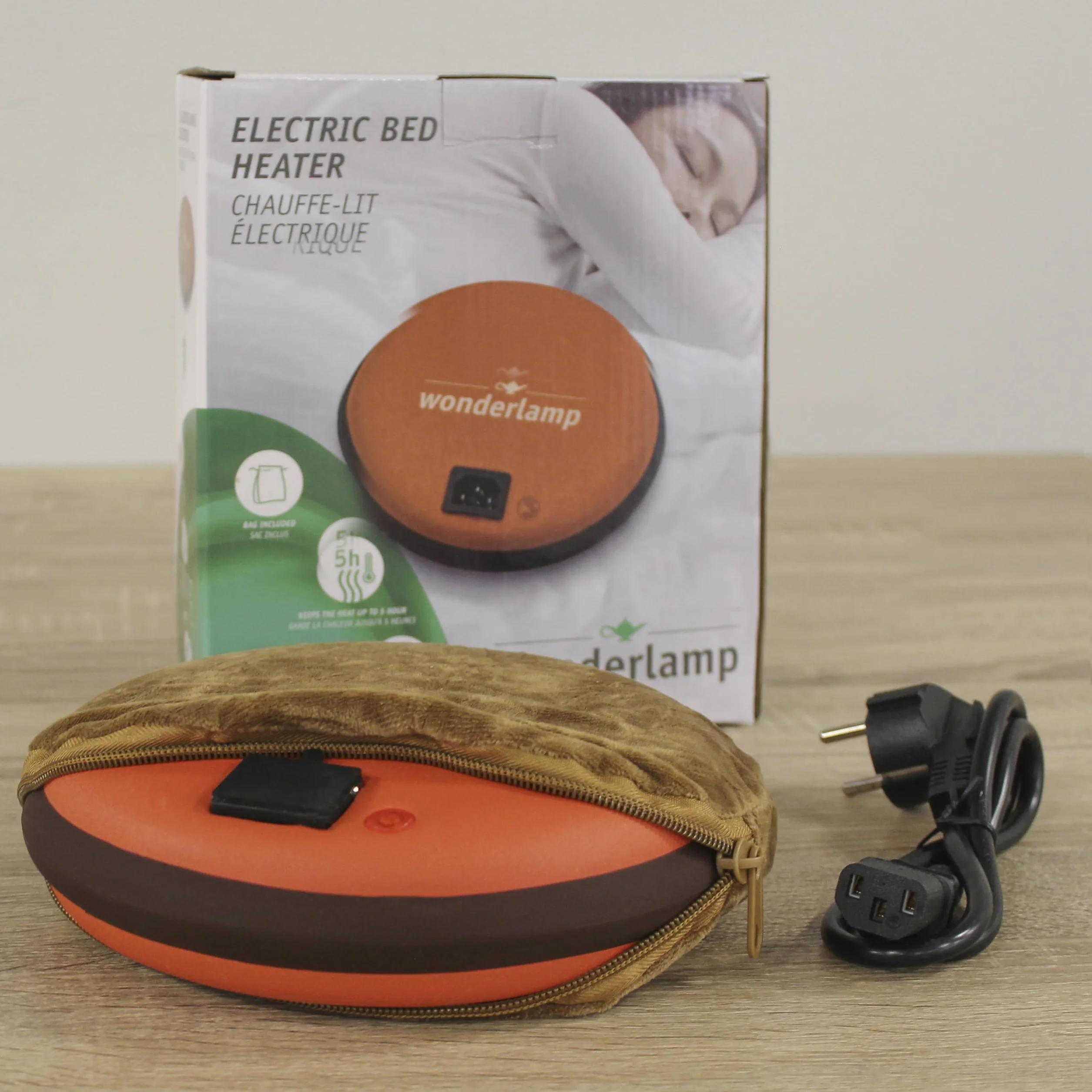 Wonderlamp - Podgrzewa łóżka elektryczne 500W ze światłem pilotażowym i osłoną z mikrofibry