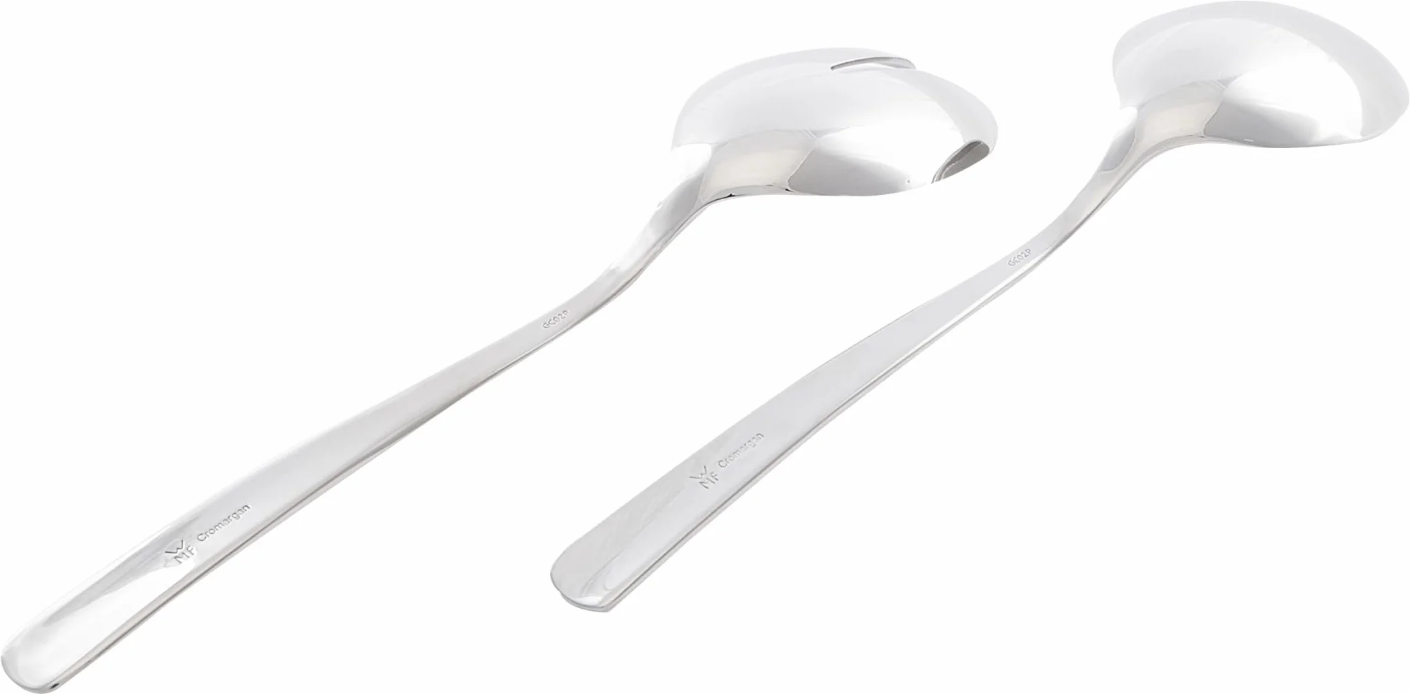 WMF Boston sztućce do sałaty, stal nierdzewna, 23,7 cm, mały, widelec do sałaty, łyżka do serwowania, polerowana stal nierdzewna Cromargan, błyszcząca, nadaje się do mycia w zmywarce