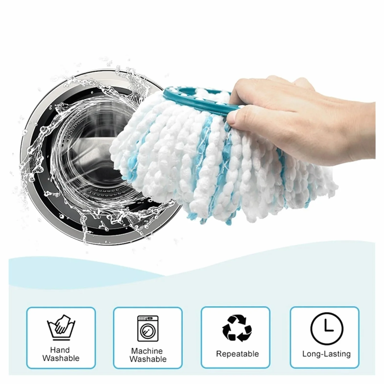4 sztuki Wymienna Głowica do Mopa z Mikrofibry, Pasuje do Clean Twist Disc – Kompatybilna z Modelami Leifheit, Nakładka Mopowa Wielokrotnego Użytku, Części Zamienne do Mopów Podłogowych