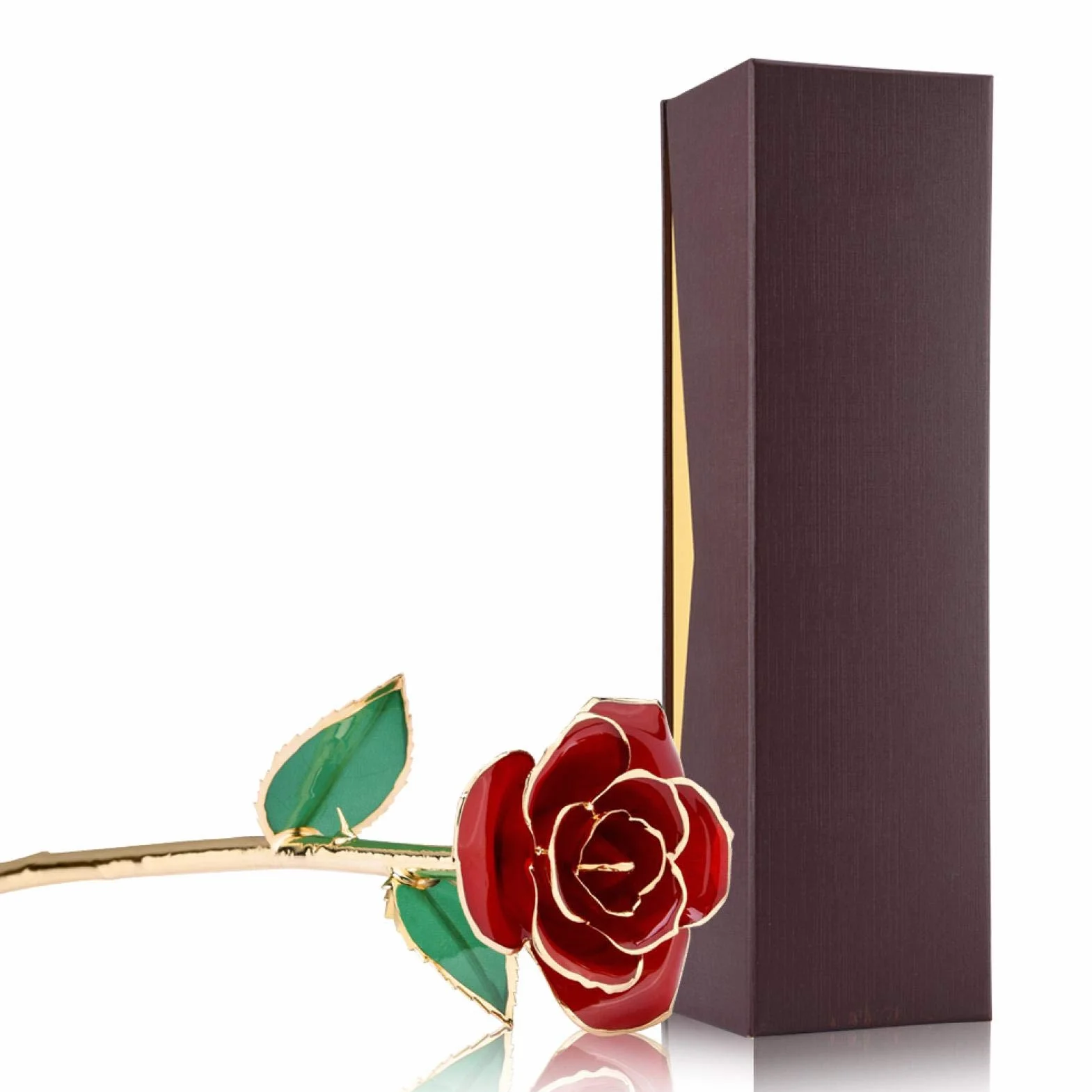 Zachowana prawdziwa róża złota folia Rose Love Forever długa łodyga 24k złota folia wykończenia czerwona róża kwiat najlepszy prezent na walentynki