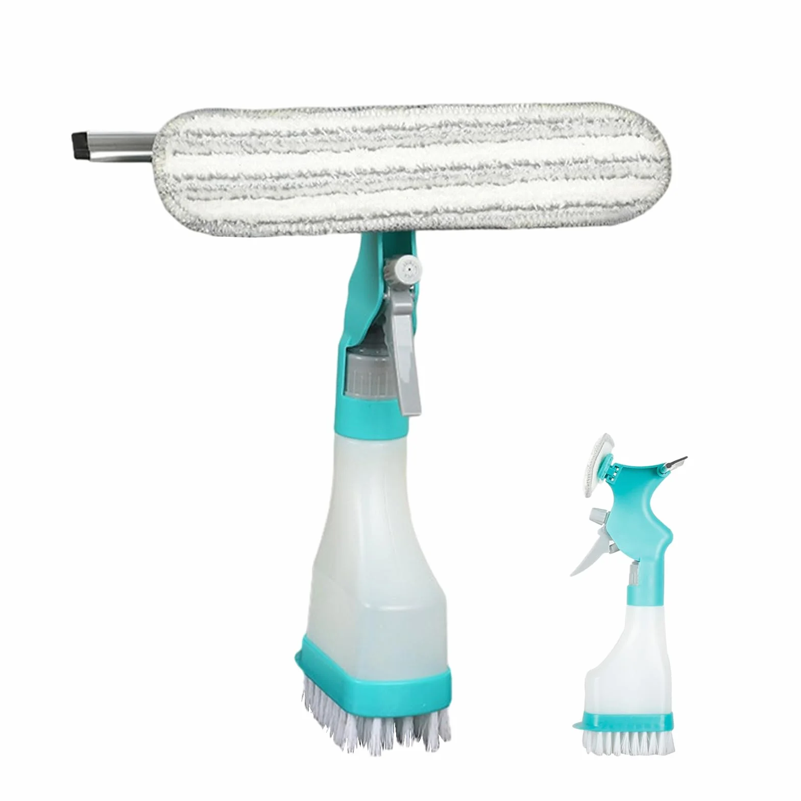 Mop do okien i spryskiwacz 4 w 1, z funkcją spryskiwania, butelka z rozpylaczem, mop z mikrofibry, do mycia okien, prysznica, łazienki, kuchni, samochodu, płytek, lustra, gospodarstwa domowego