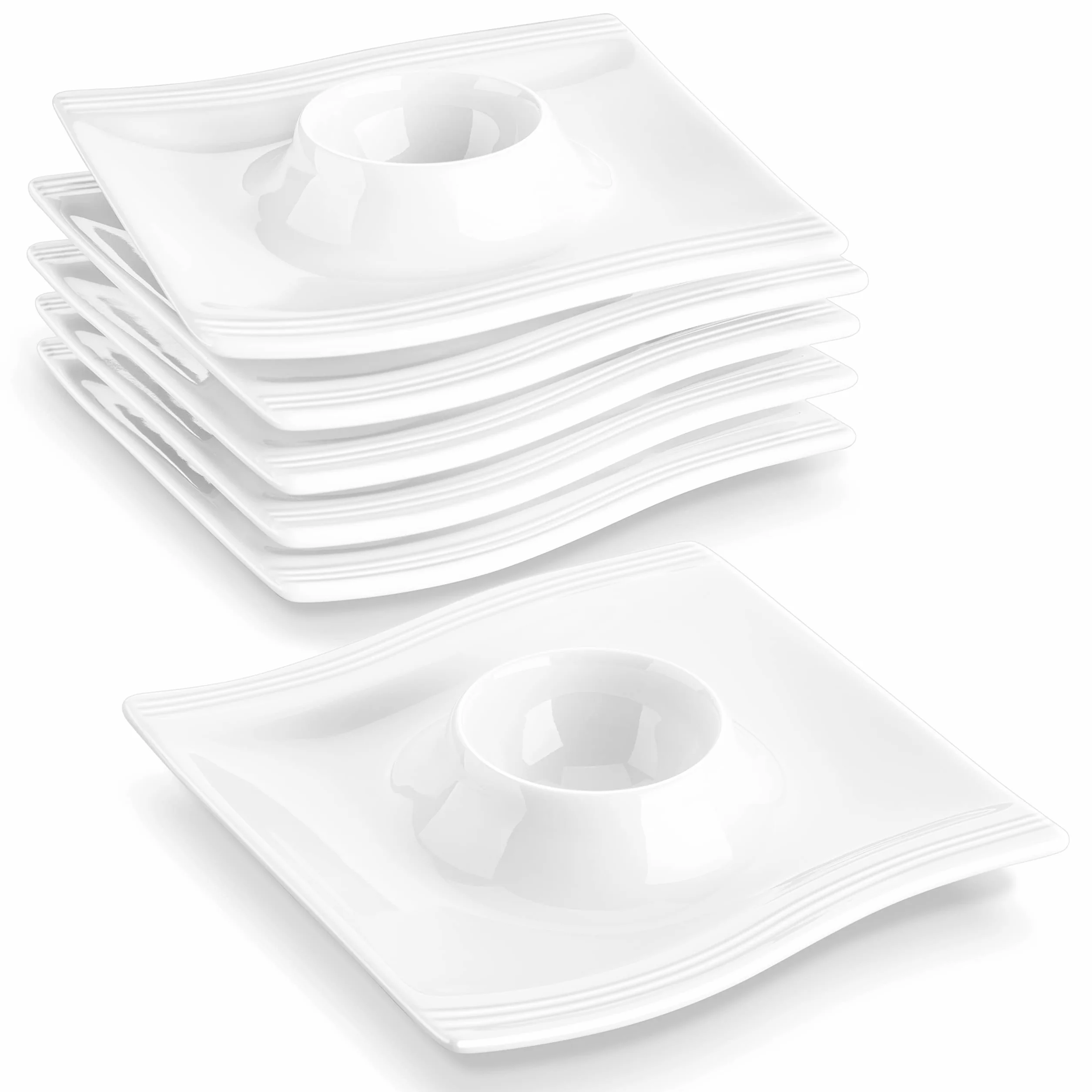 MALACASA Flora Podstawka do jajek chińska porcelana 11,5 cm 6 szt.