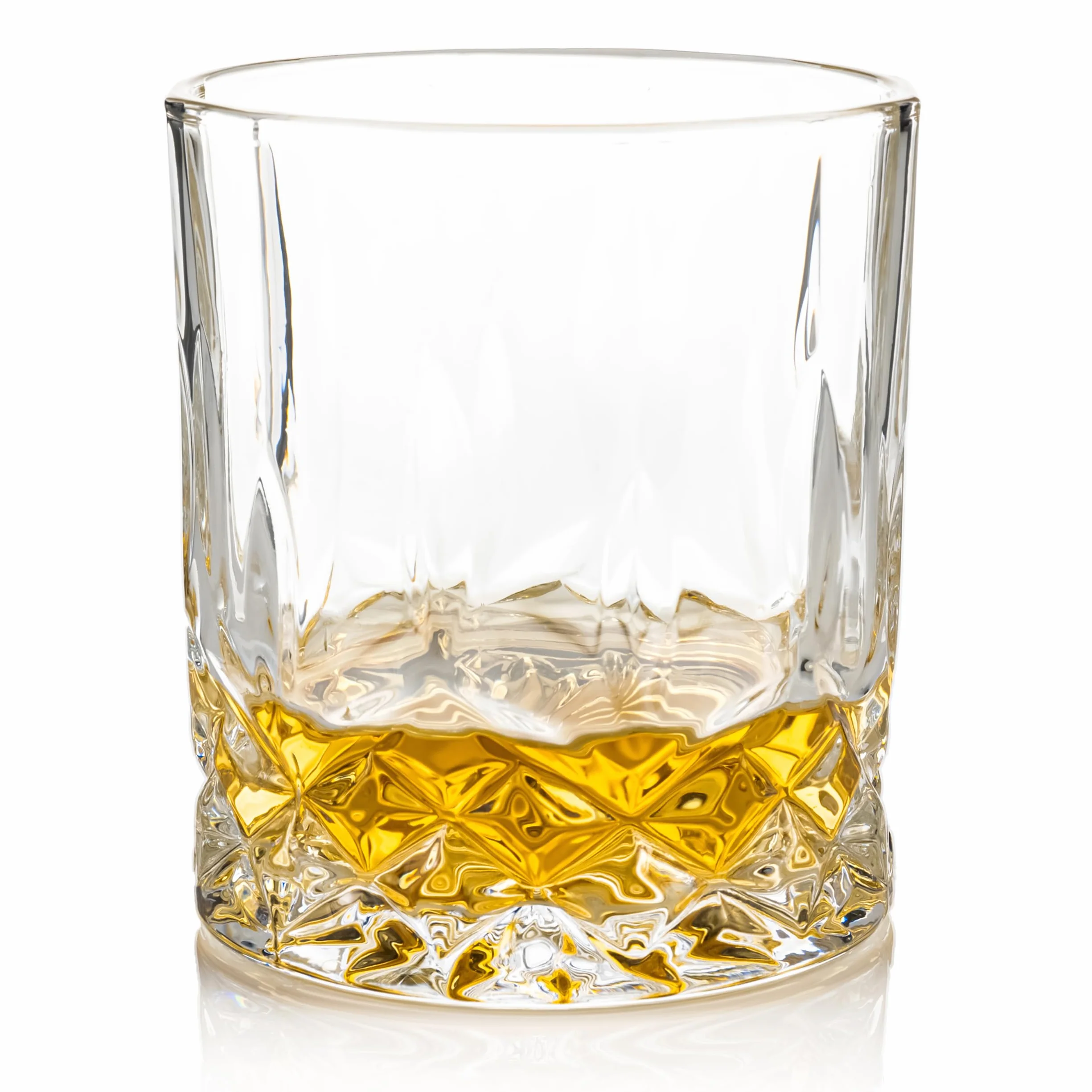 WHISISKEY Zestaw Szklanki do Whisky - Zestaw Prezentowy Whisky - Szklanek do Whiskey - Prezenty dla Mężczyzn - Pudełko Prezentowe, 4 Szklanki na Whisky 310ML, Akcesoria