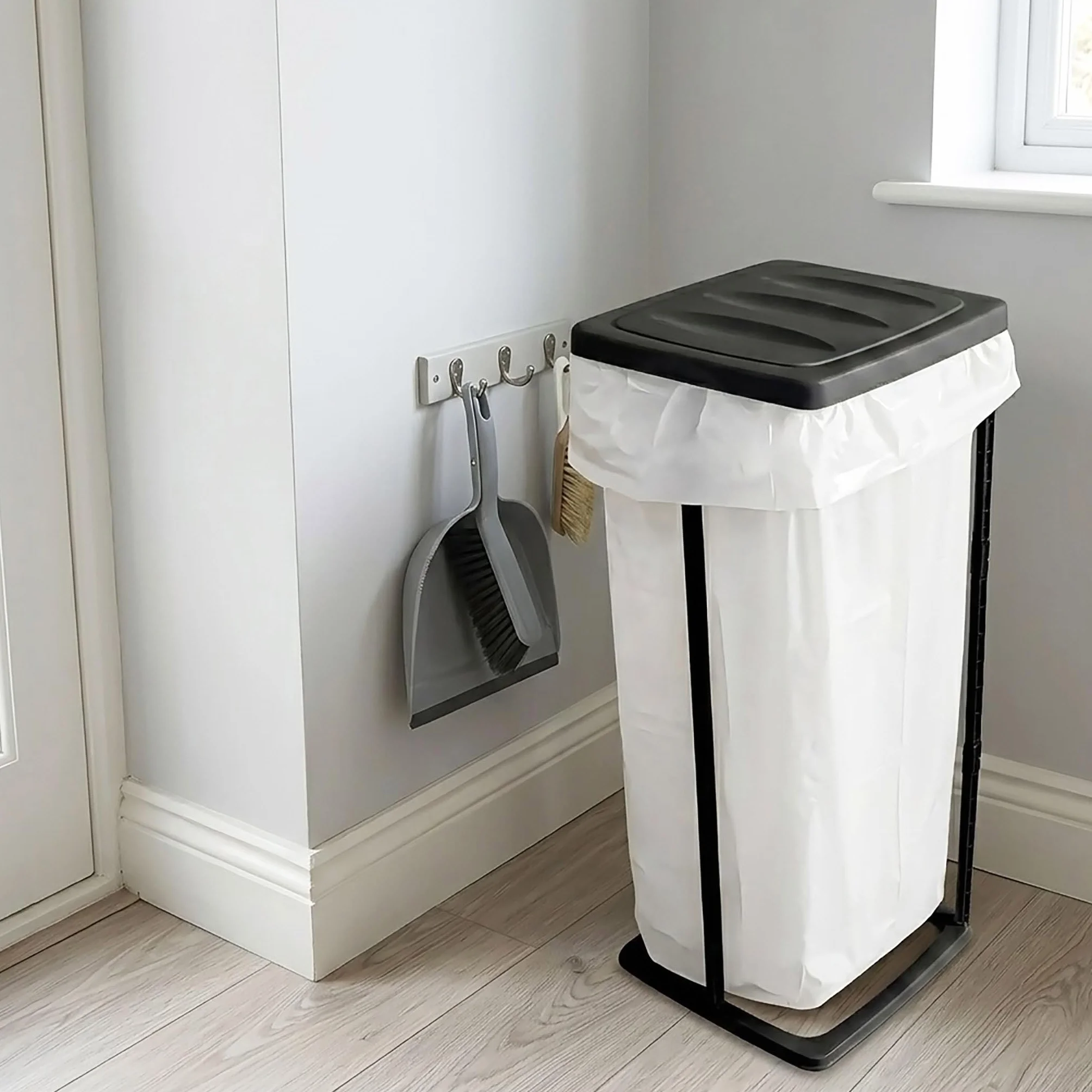 Spetebo Uchwyt na worek na śmieci, w kolorze czarnym, 60 l, idealny do żółtych torebek