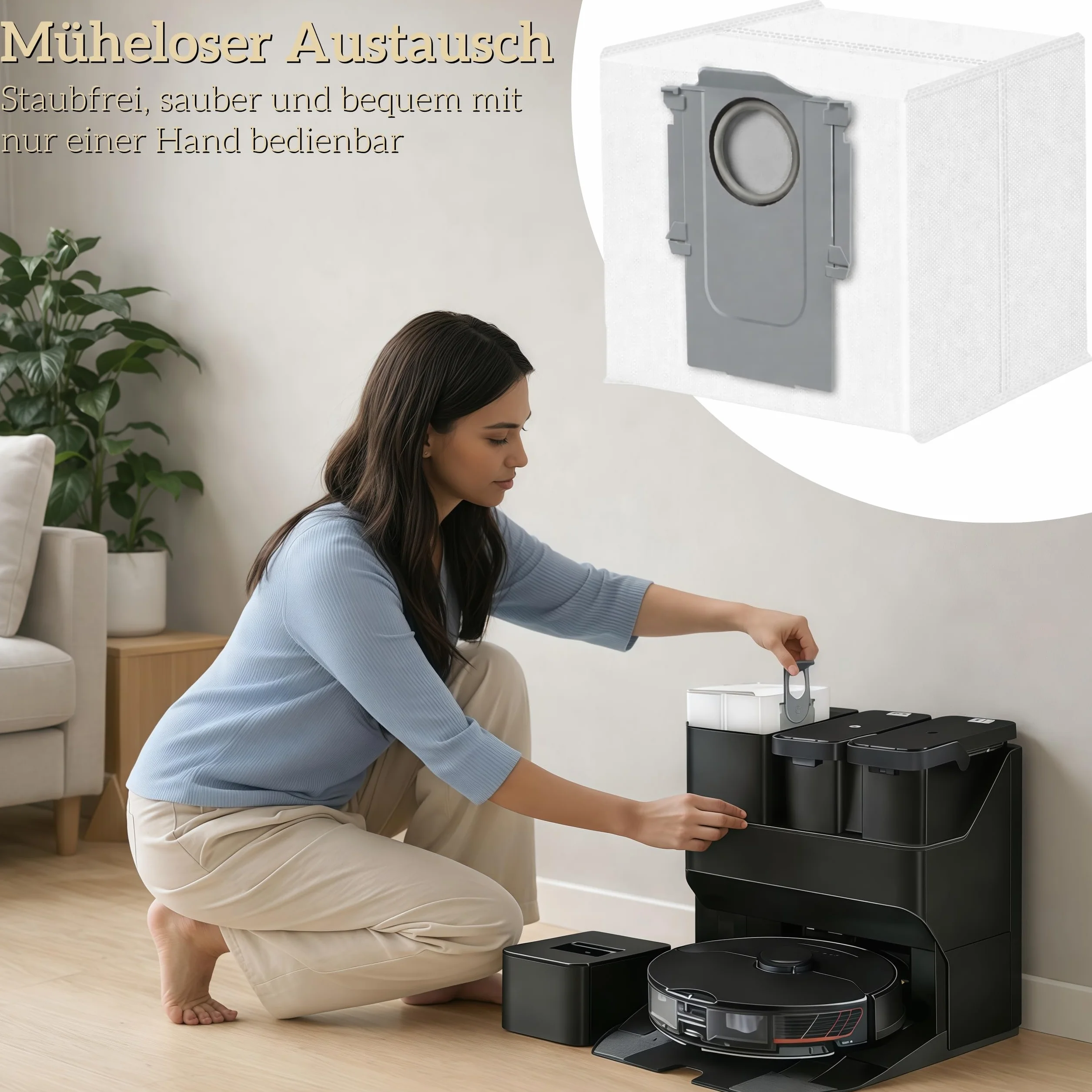 16 worków do odkurzacza Roborock Saros 10R/Saros 10/Q Revo/Qrevo Pro/Qrevo MaxV/S8 MaxV Ultra/Qrevo Master/Qrevo Slim/Qrevo Curv (szare 16, 16 sztuk)